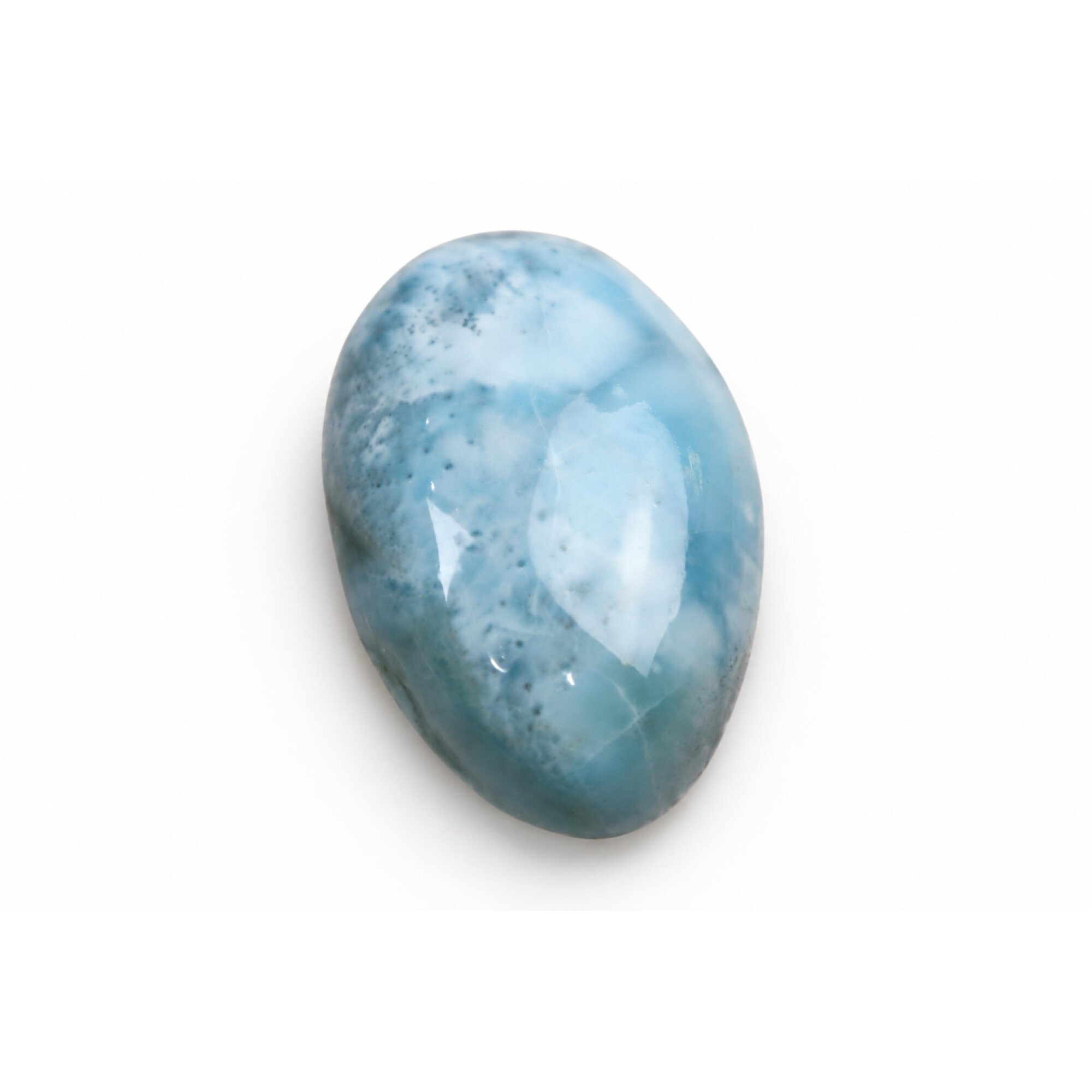 Genuine handcrafted sky blue Dominican Larimar cabochon 30mm – photo 3