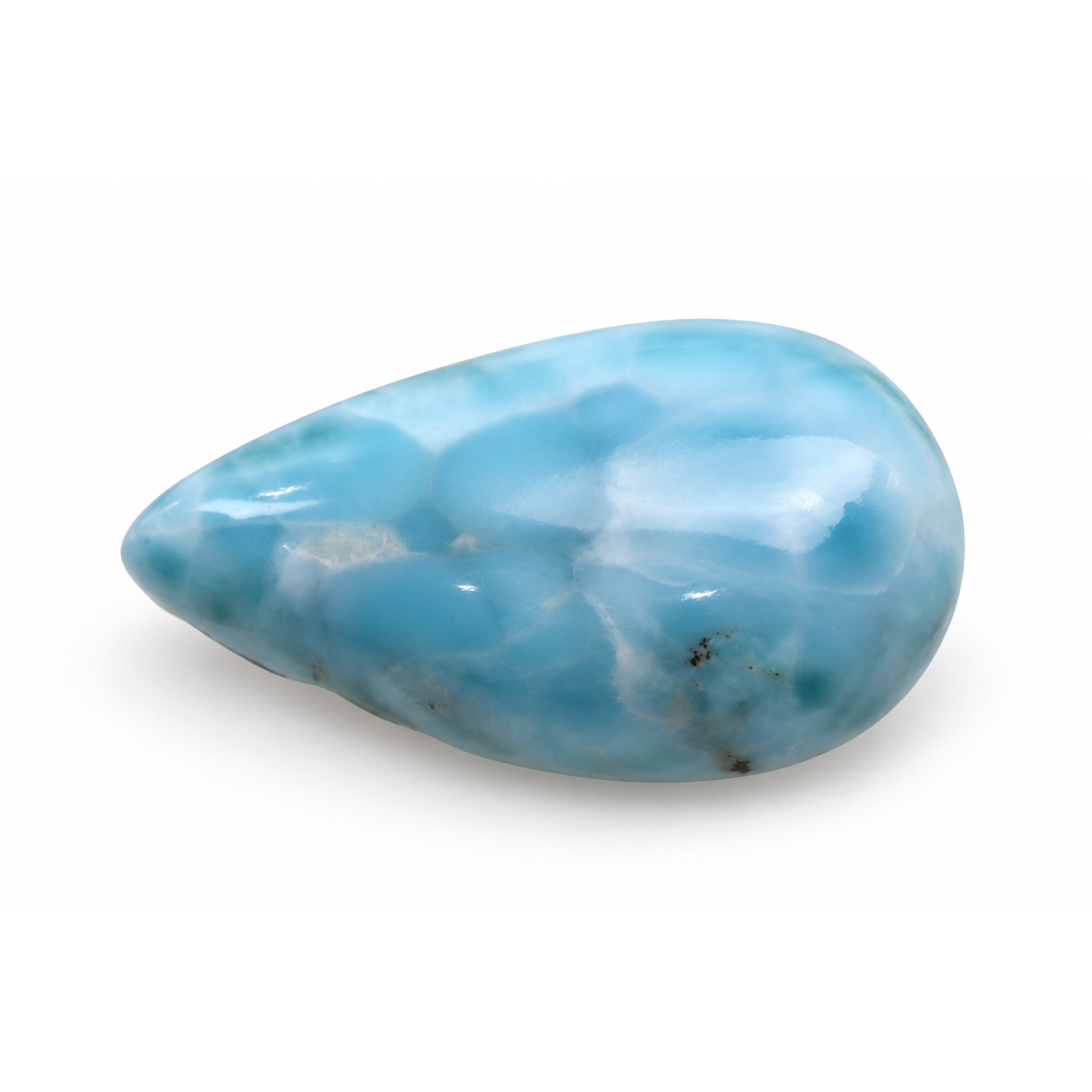 Genuine handcrafted sky blue Dominican Larimar cabochon 35mm – photo 2