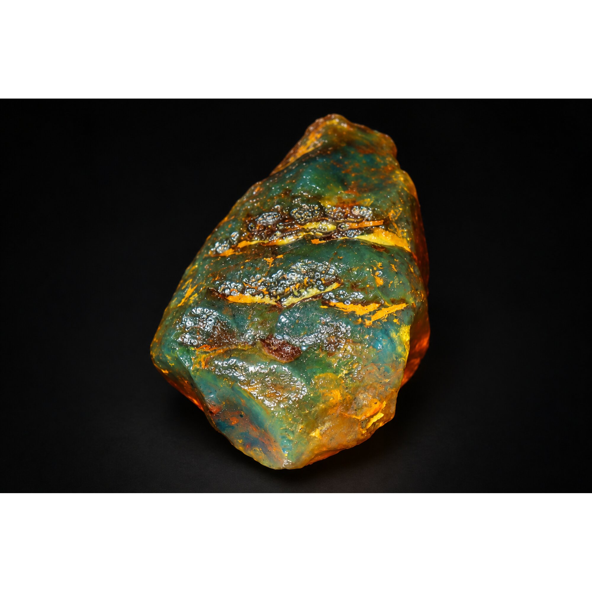 Earth mined sky blue rough specimen Dominican amber 8.7g – photo 3