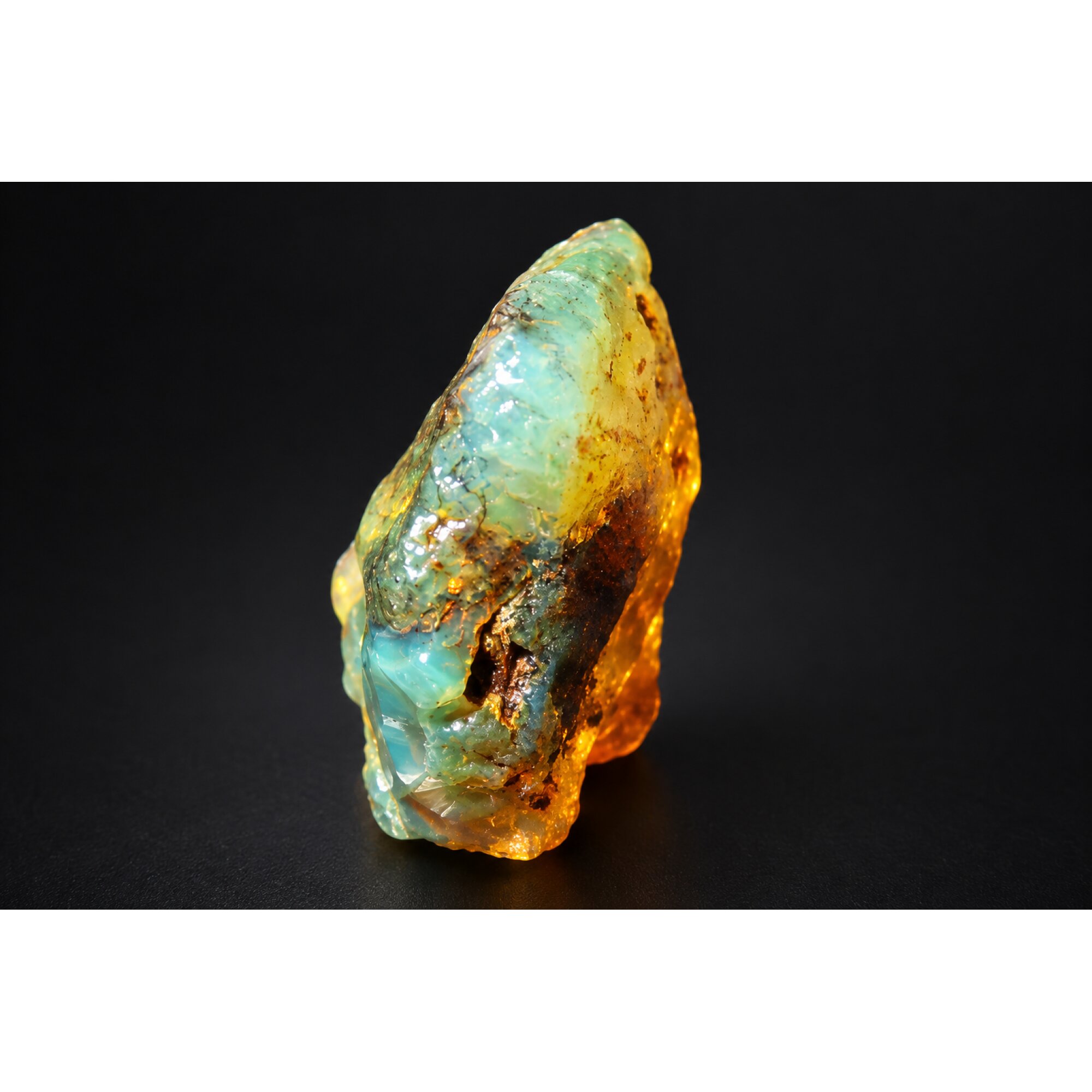 Earth mined green blue rough specimen Dominican amber 16.5g – photo 4