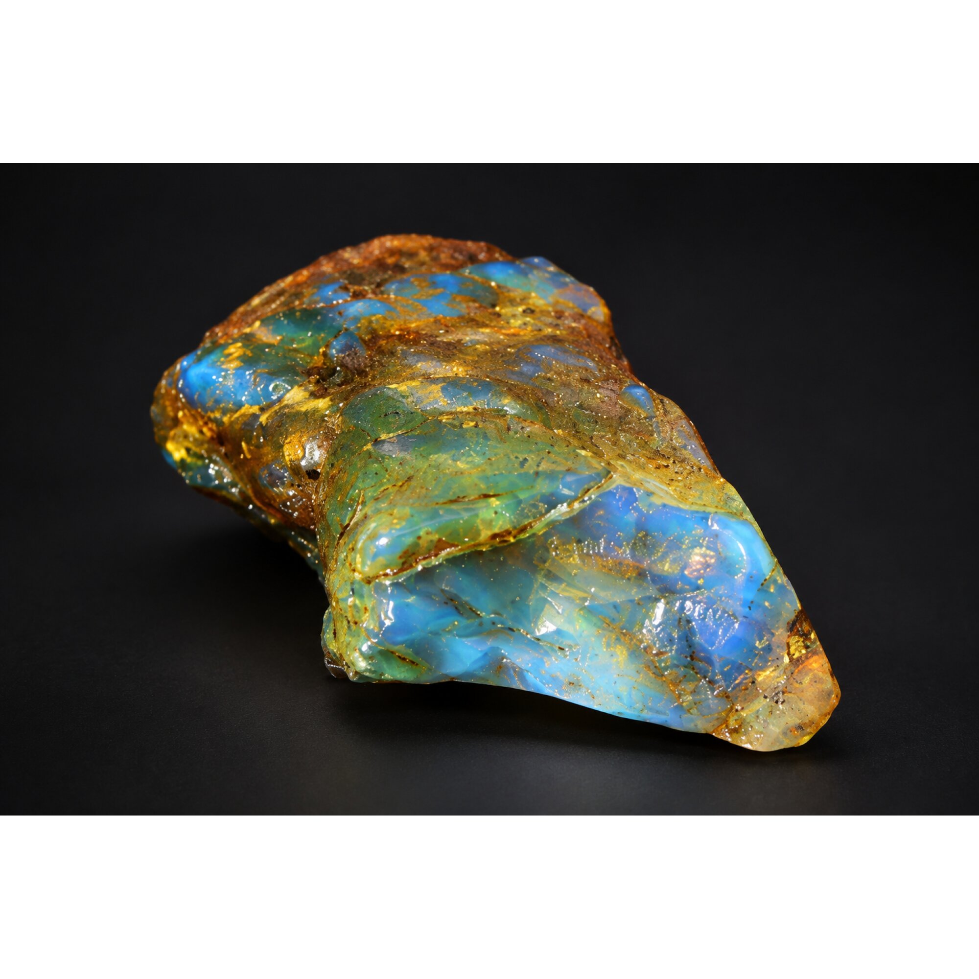 Earth mined green blue rough specimen Dominican amber 7.9g – photo 12