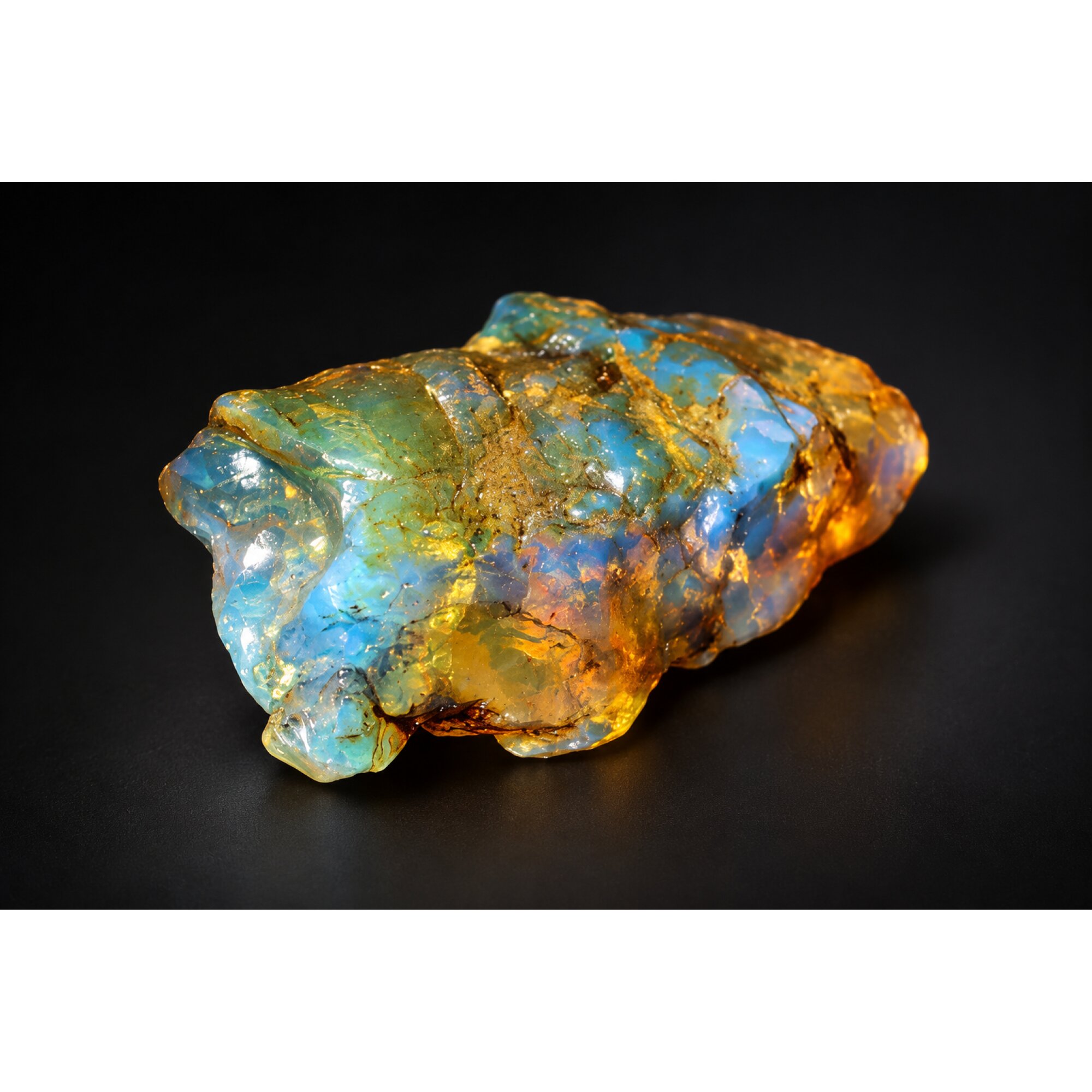 Earth mined green blue rough specimen Dominican amber 7.9g – photo 13