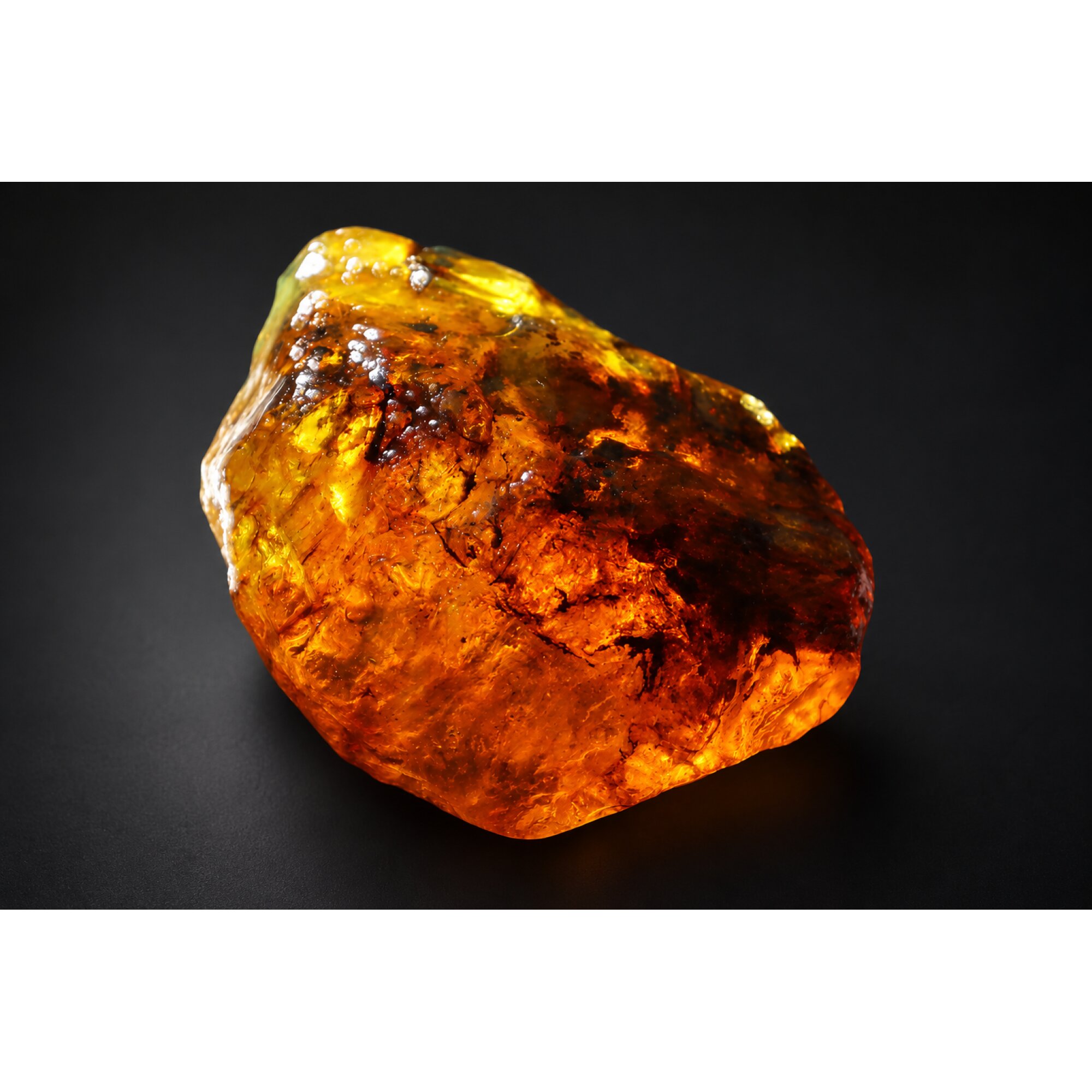 Untreated orange green rough specimen Dominican amber 45.1g – photo 17