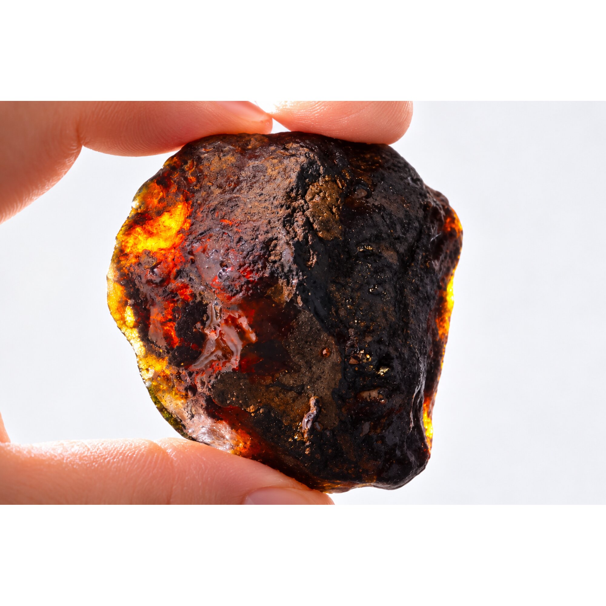Pure natural olive green rough specimen Dominican amber 43.5g – photo 10