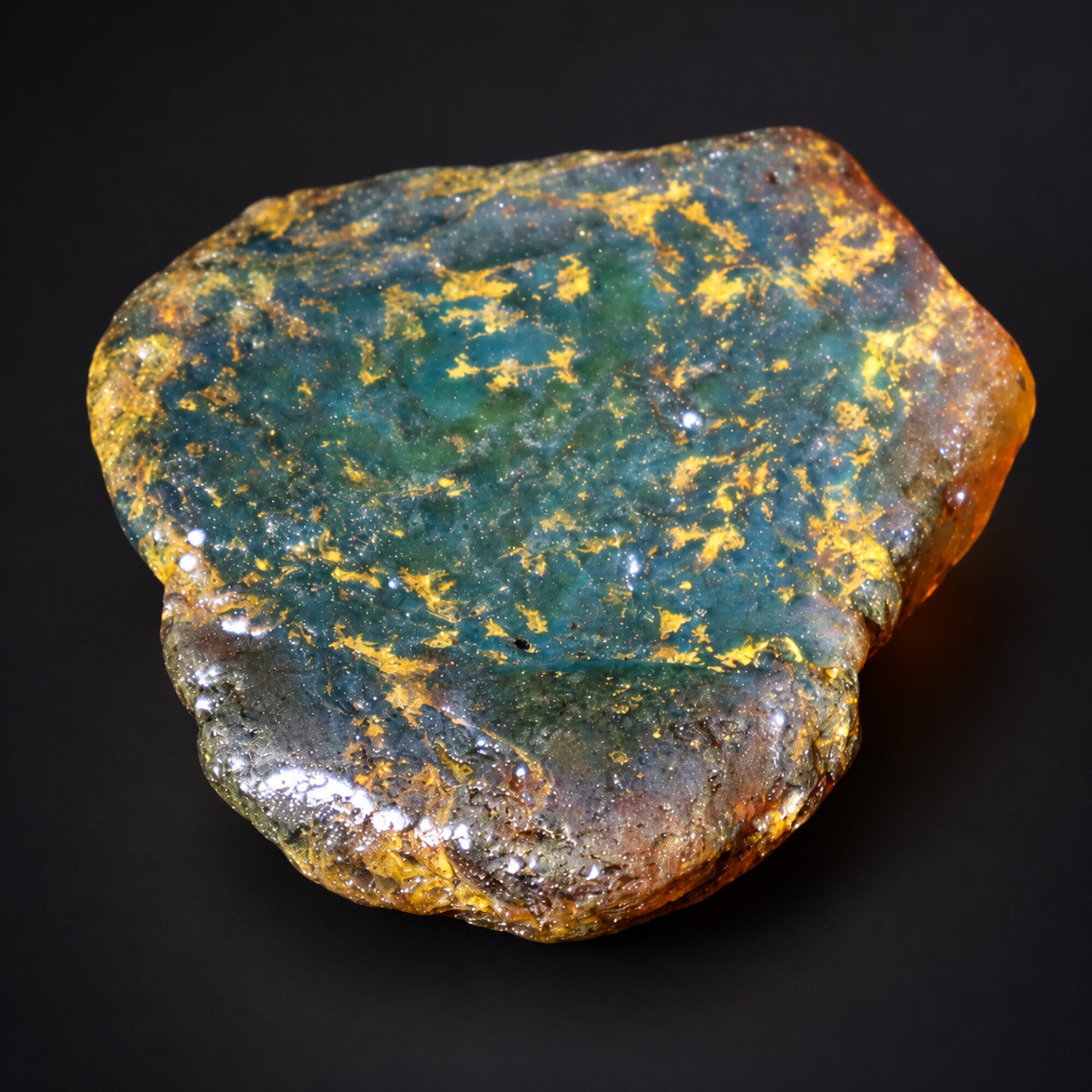 Genuine green cognac blue rough specimen Dominican amber 20.3g – photo 10