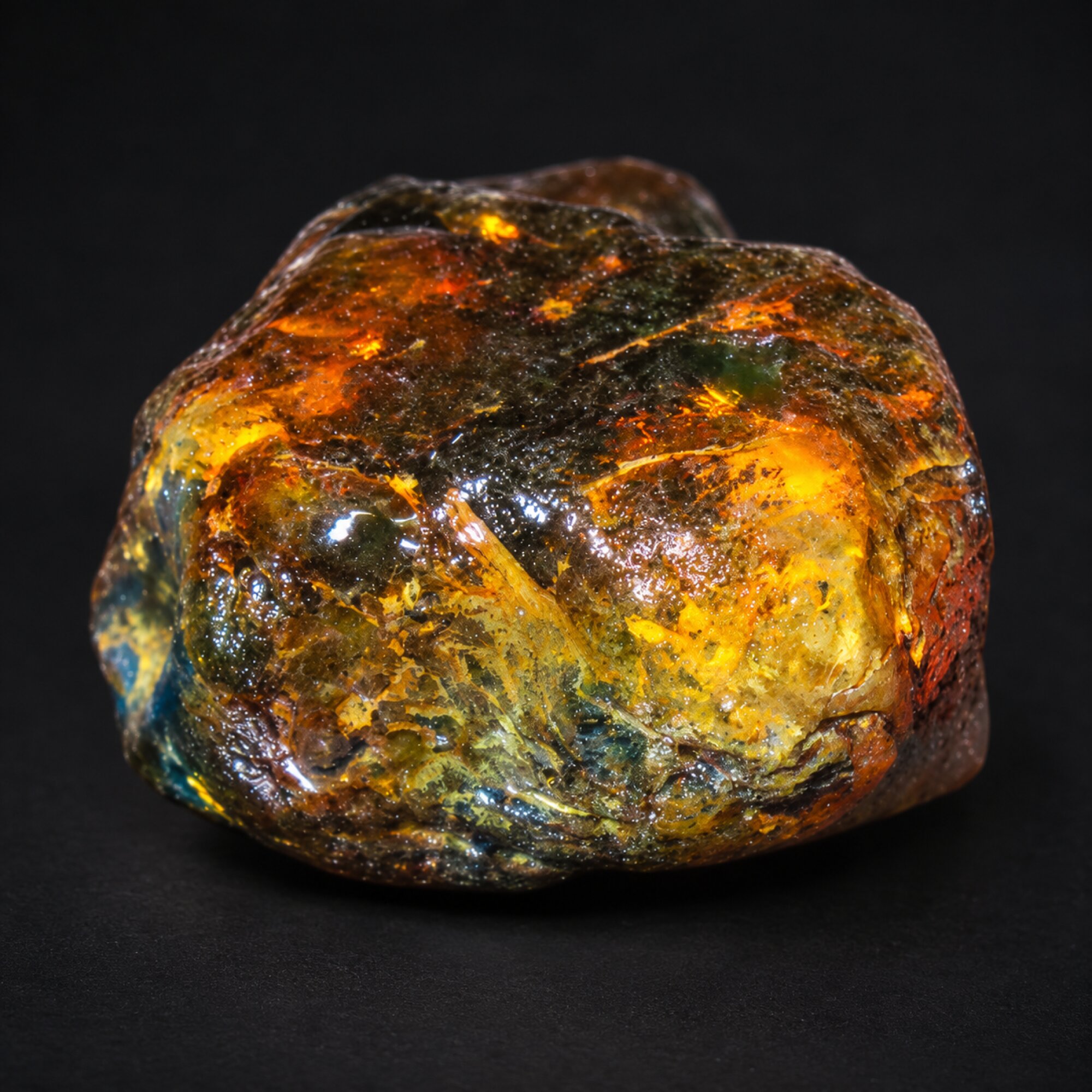 Real green blue rough specimen Dominican amber 26g – photo 7
