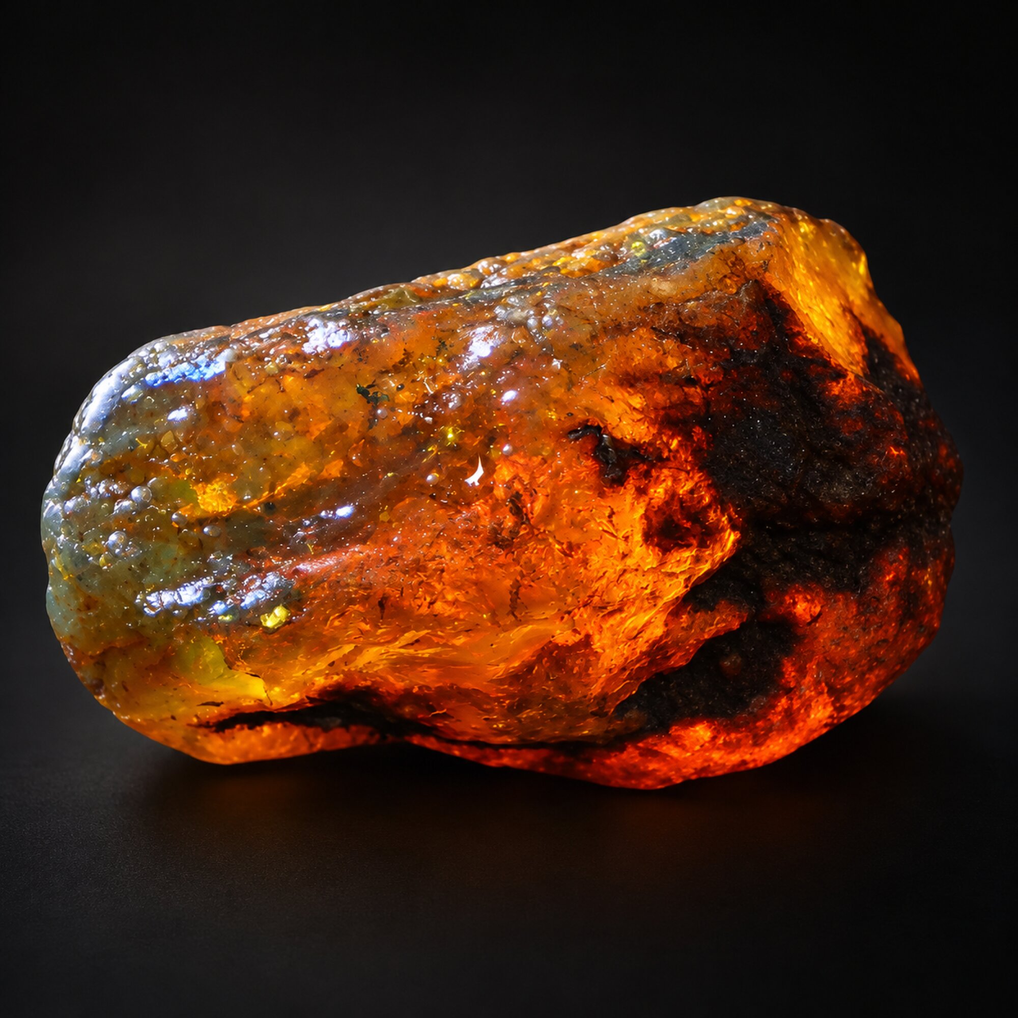 Naturally formed green blue rough specimen Dominican amber 32.8g – photo 4