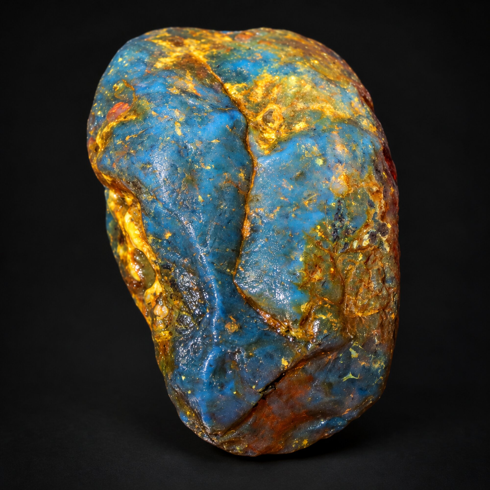 Naturally formed green blue rough specimen Dominican amber 32.8g – photo 5