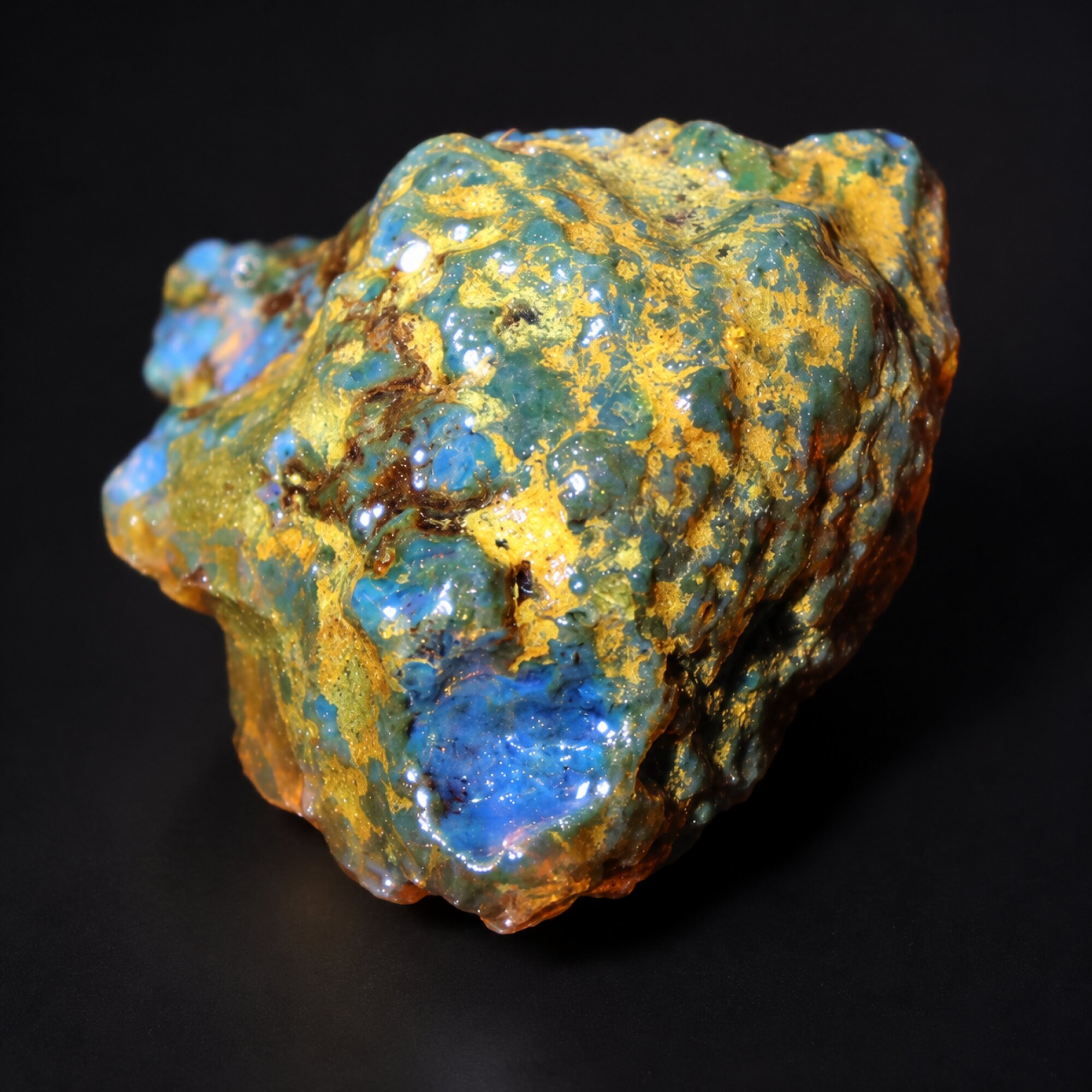 Genuine green blue rough specimen Dominican amber 18g – photo 5