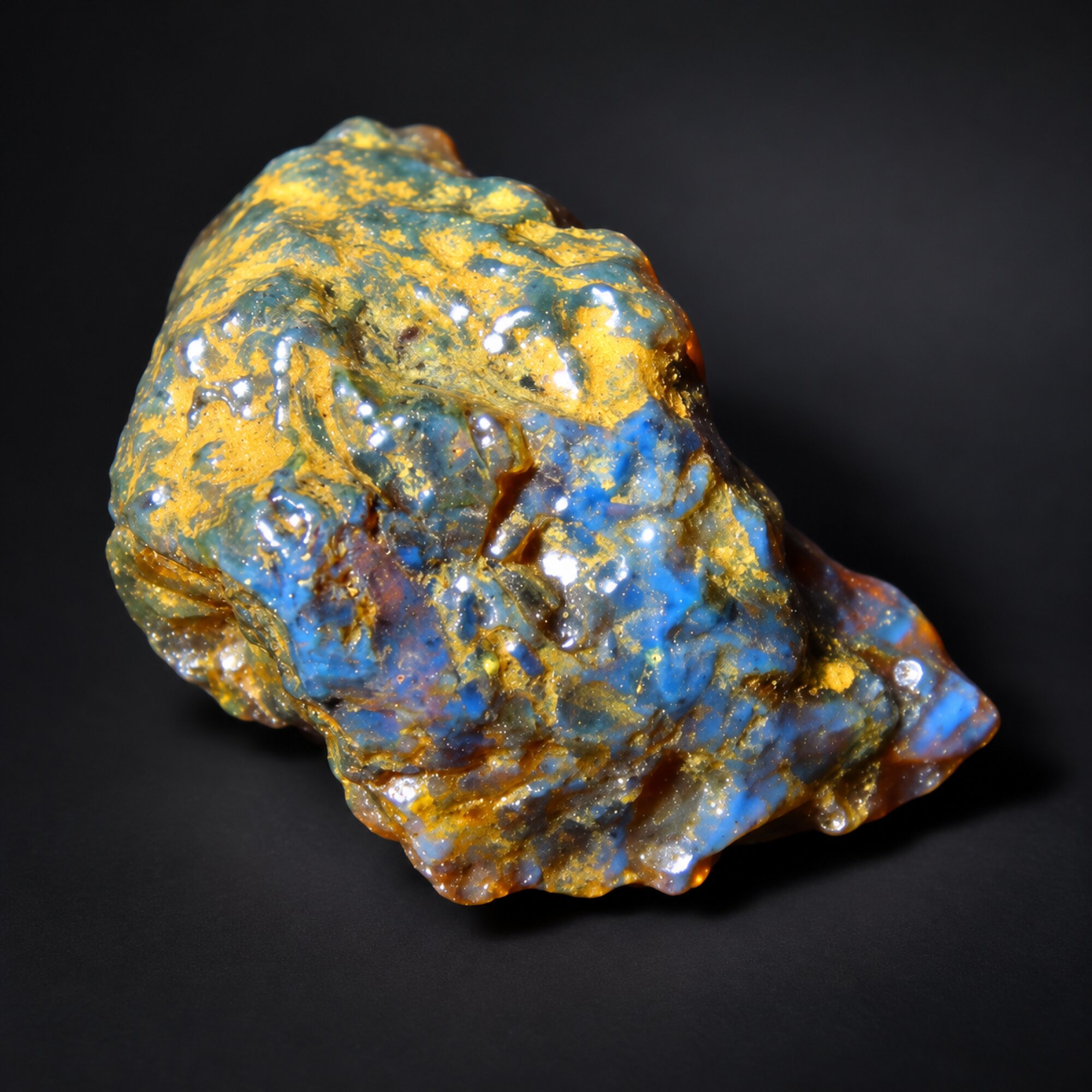Genuine green blue rough specimen Dominican amber 18g – photo 14