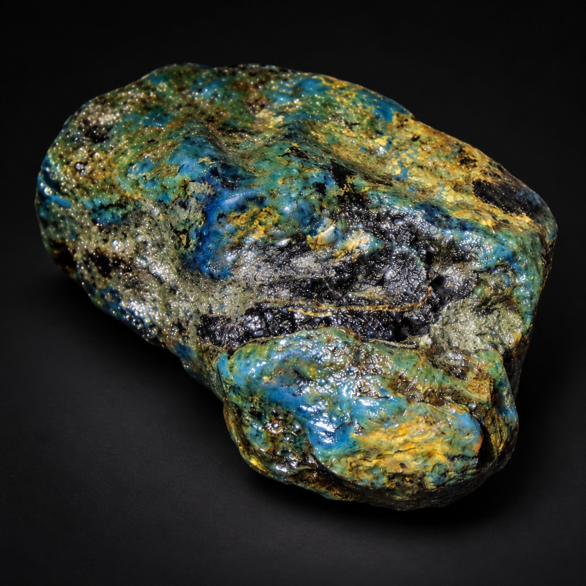 Earth mined green blue rough specimen Dominican amber 47.8g – photo 5
