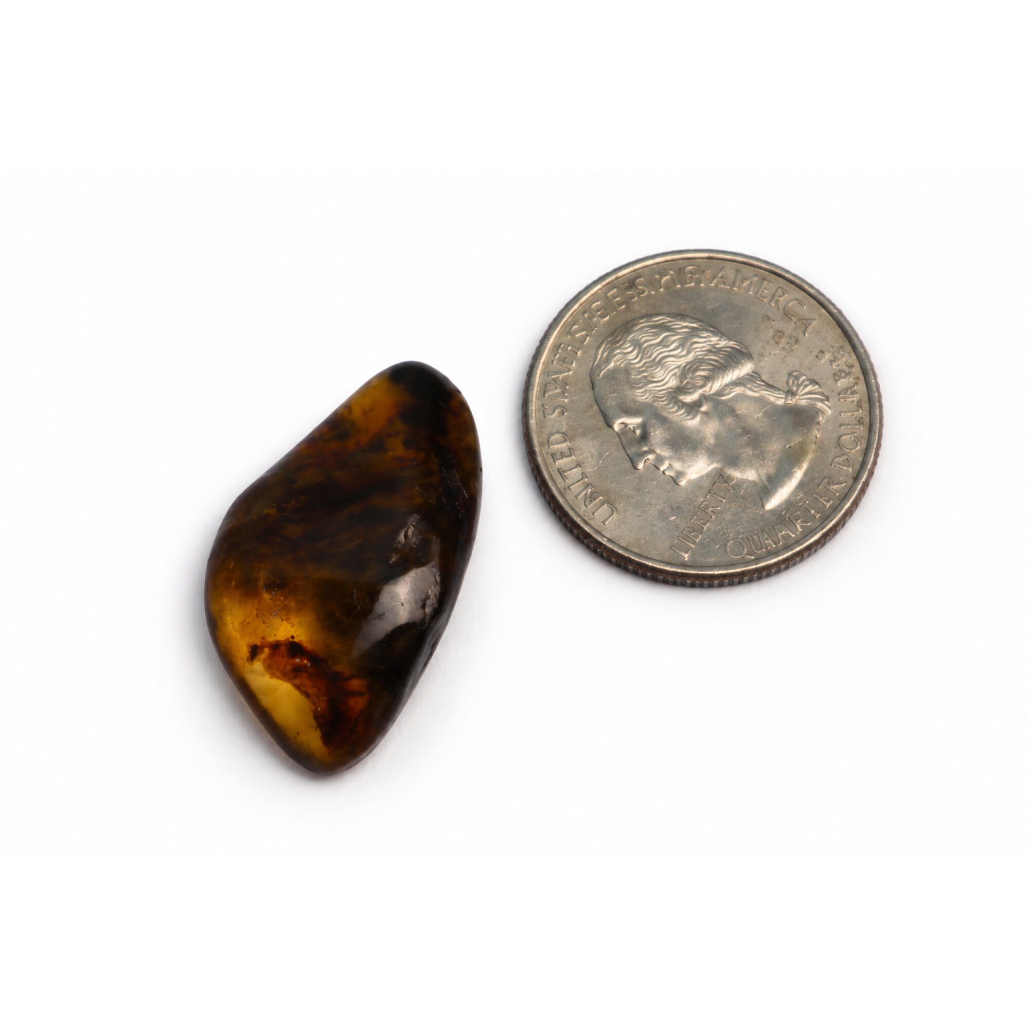 Authentic orange yellow polished Dominican amber 1.1g – photo 2