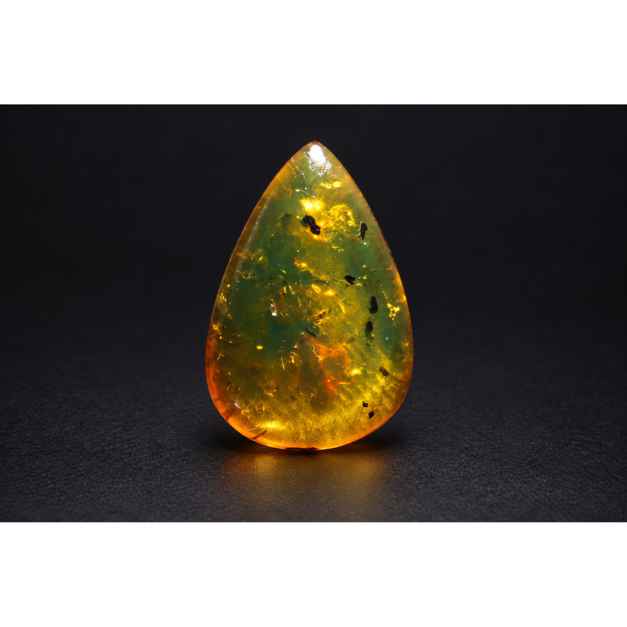 Untreated green orange polished Dominican amber 1.2g – photo 5