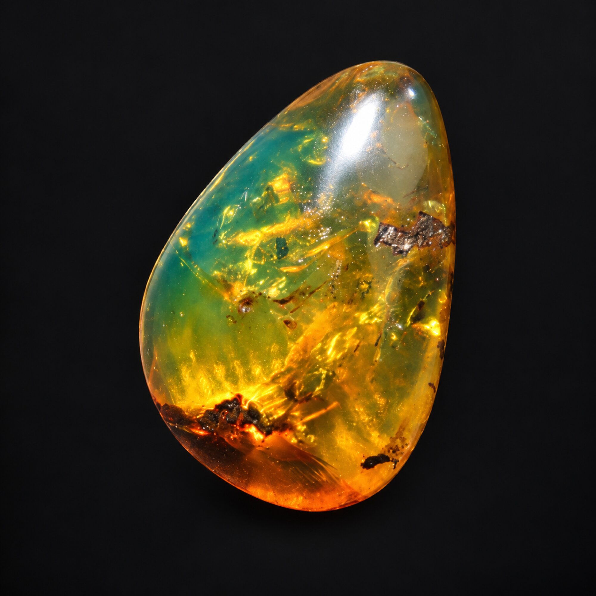 Untreated green blur polished Dominican amber 1.6g – photo 2