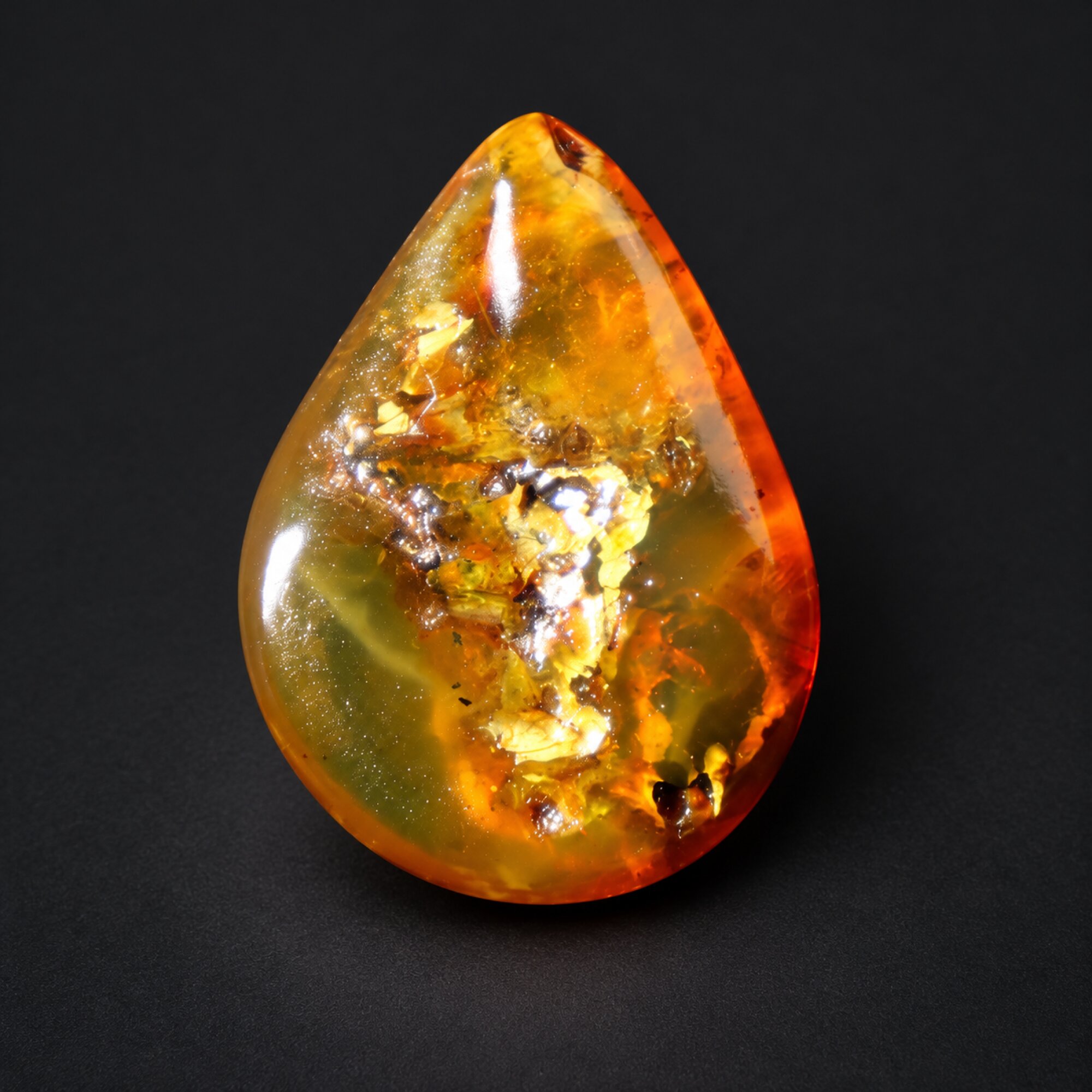 Untreated green orange polished Dominican amber 1.5g – photo 6