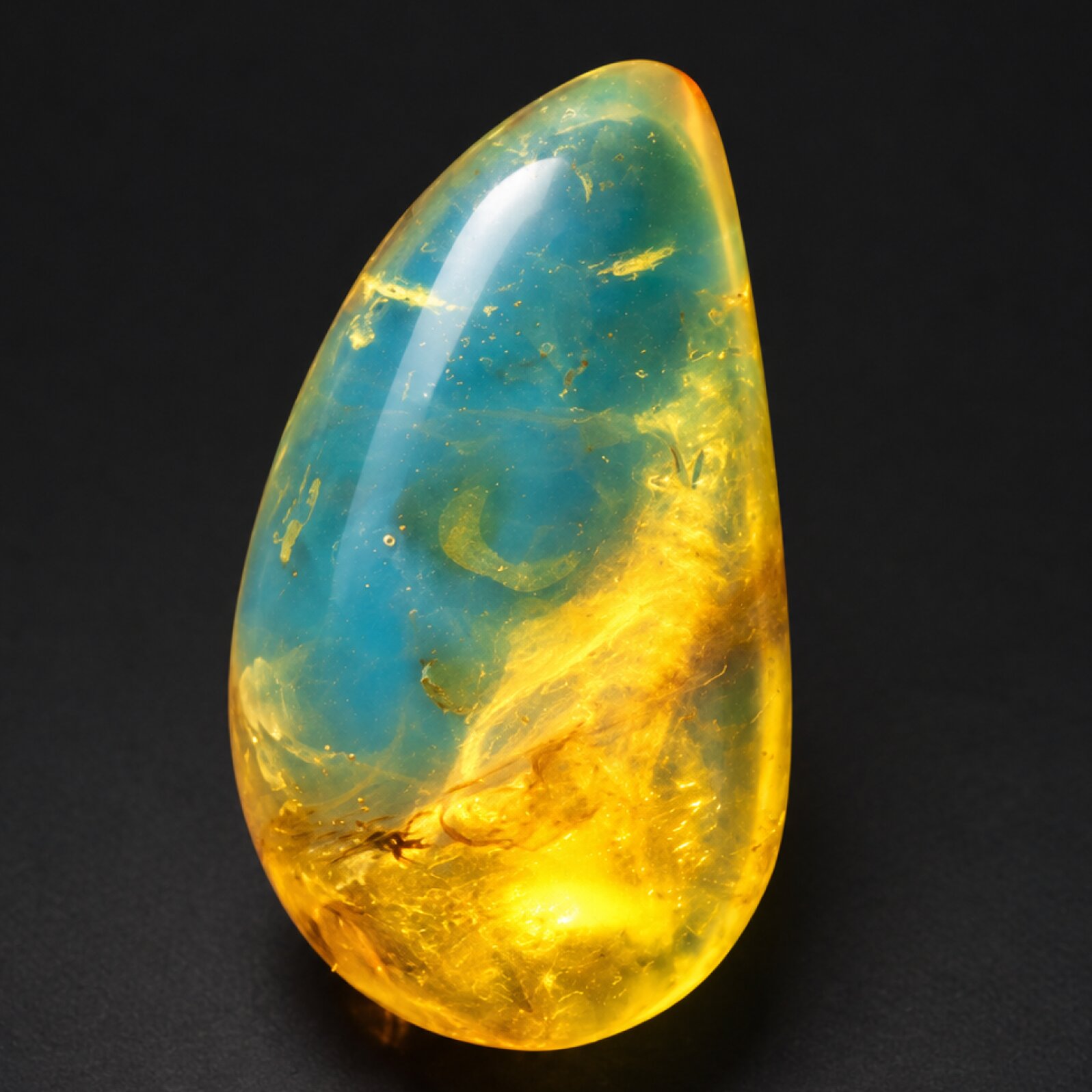 Untreated green orange polished Dominican amber 1.5g