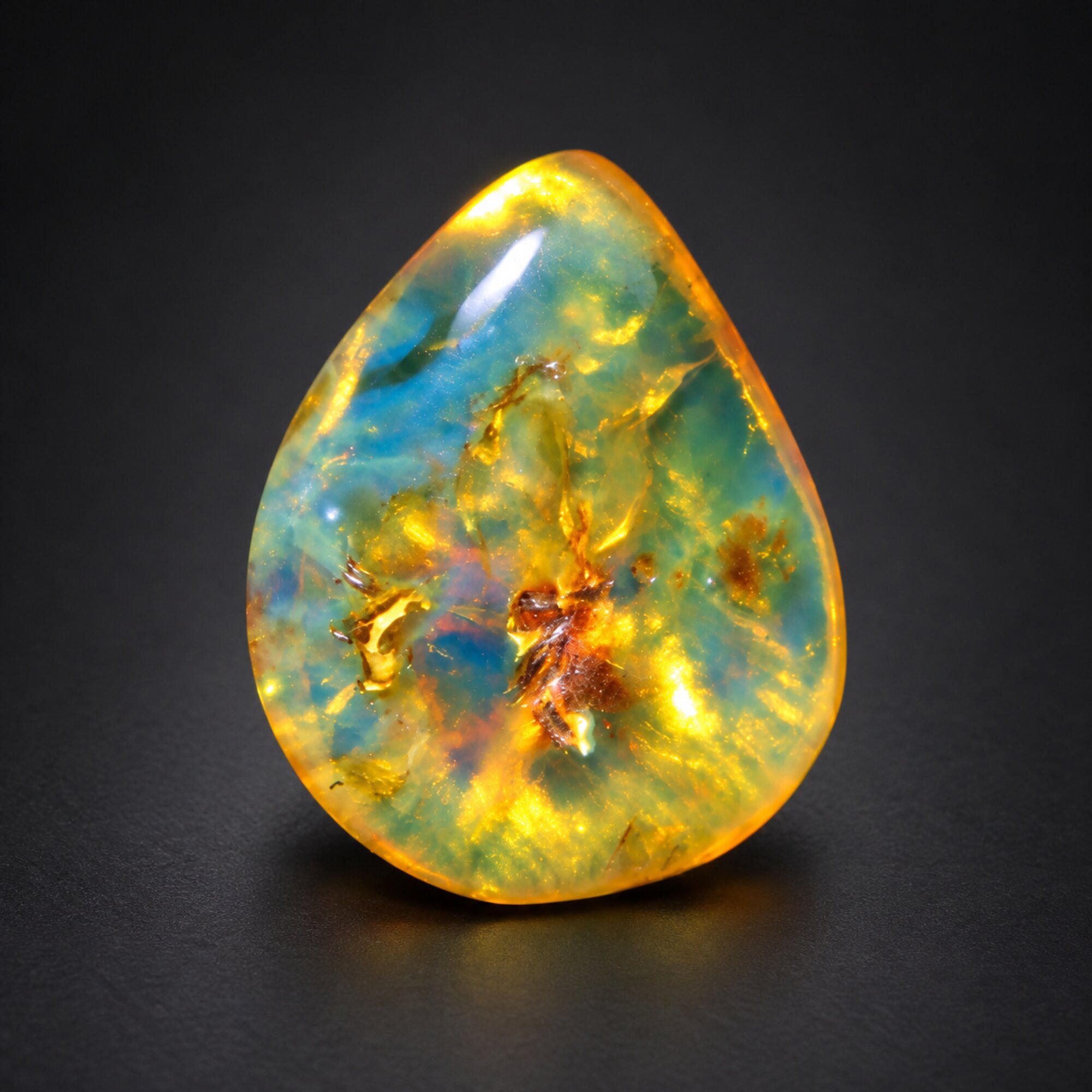 Natural orange blue polished Dominican amber 1.9g – photo 9