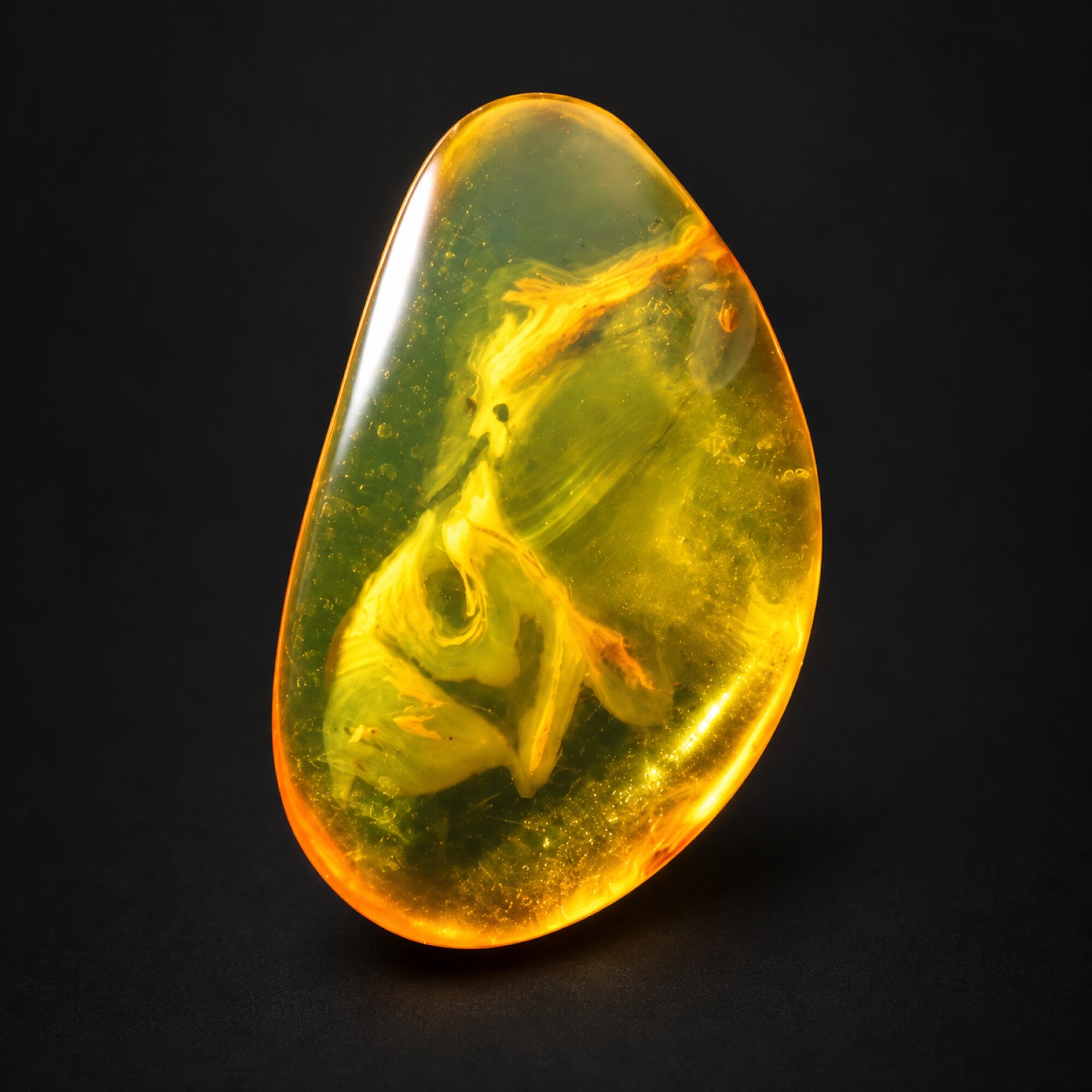 Natural orange yellow polished Dominican amber 1g – photo 4