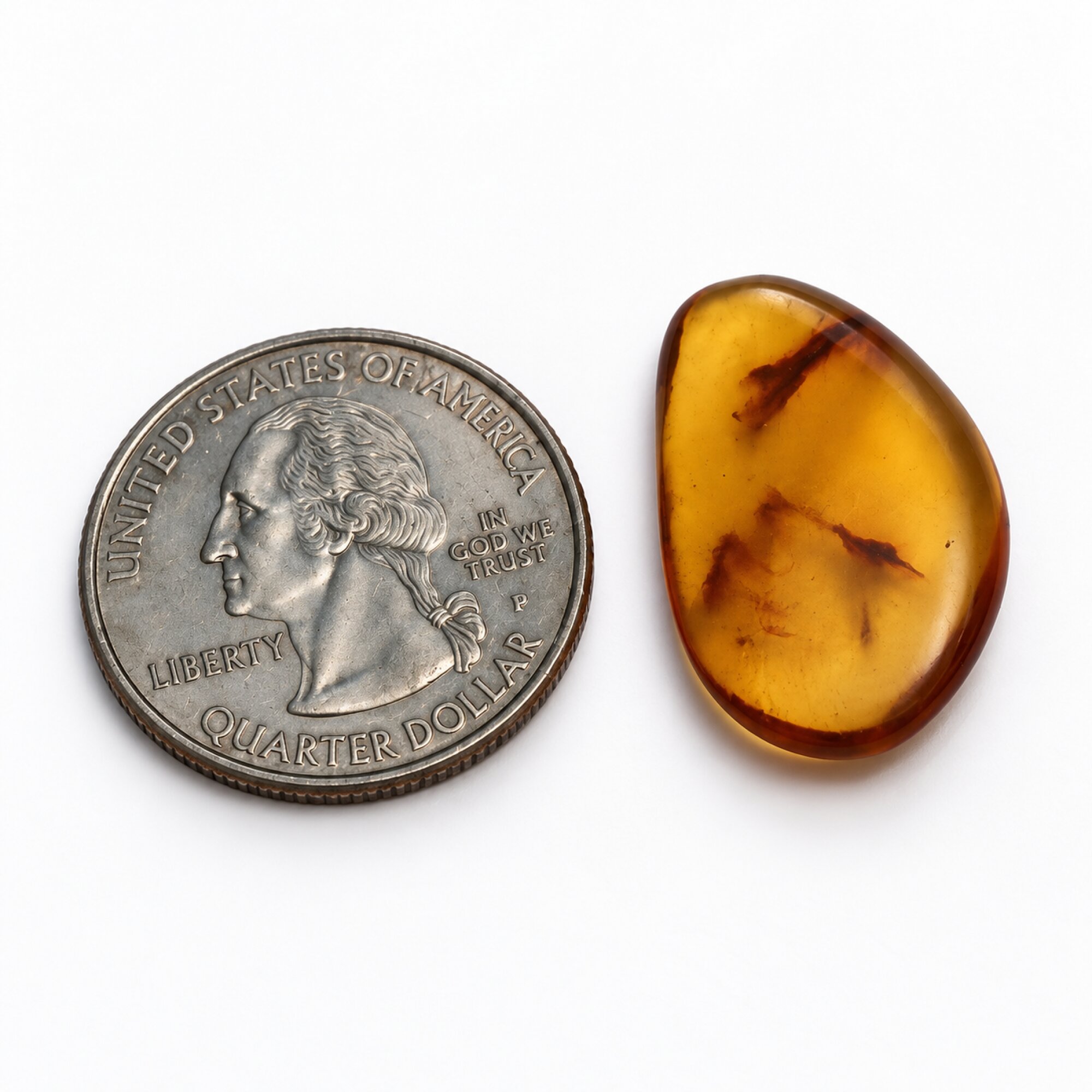 Natural orange yellow polished Dominican amber 1g – photo 7