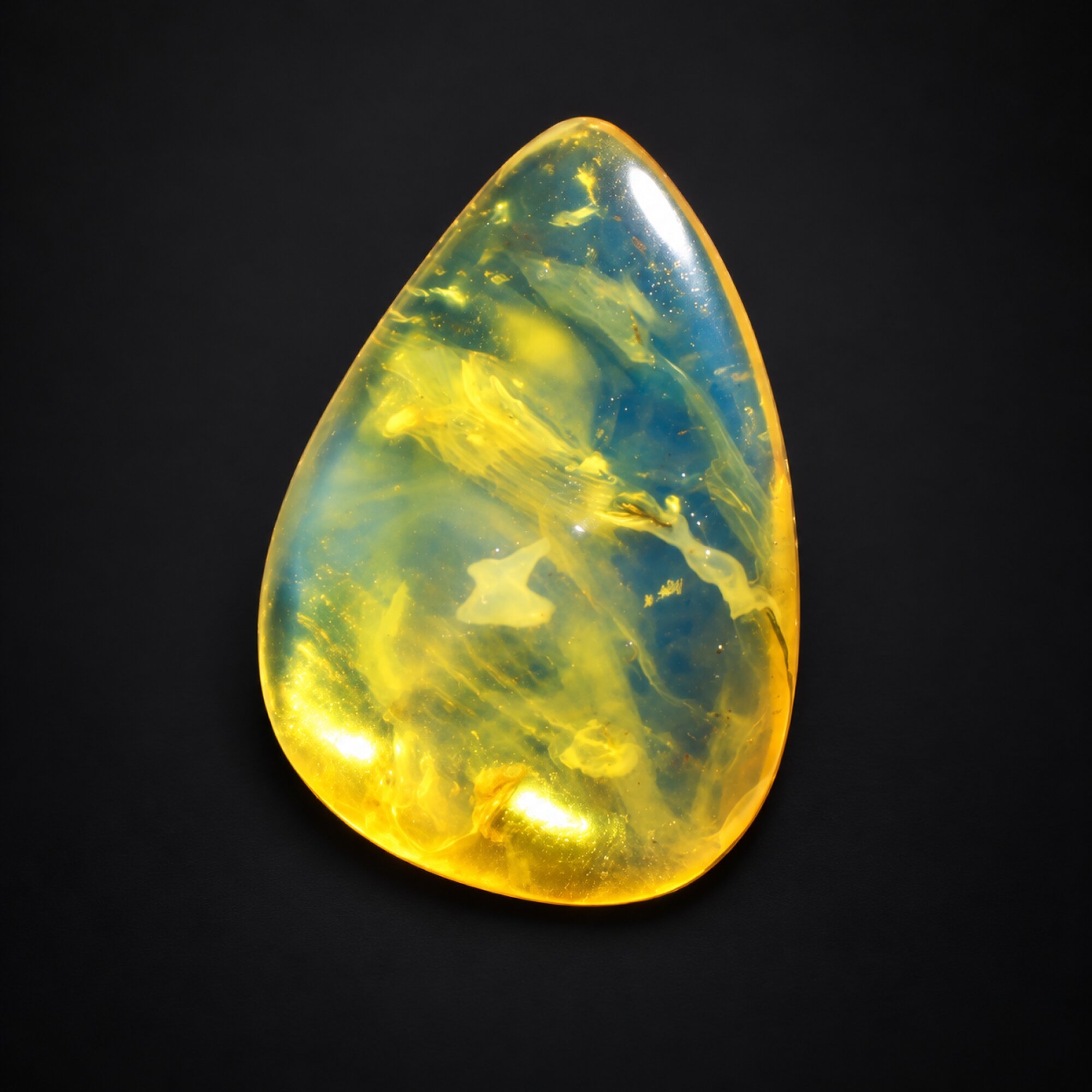 Pure natural blue yellow polished Dominican amber 1g – photo 2