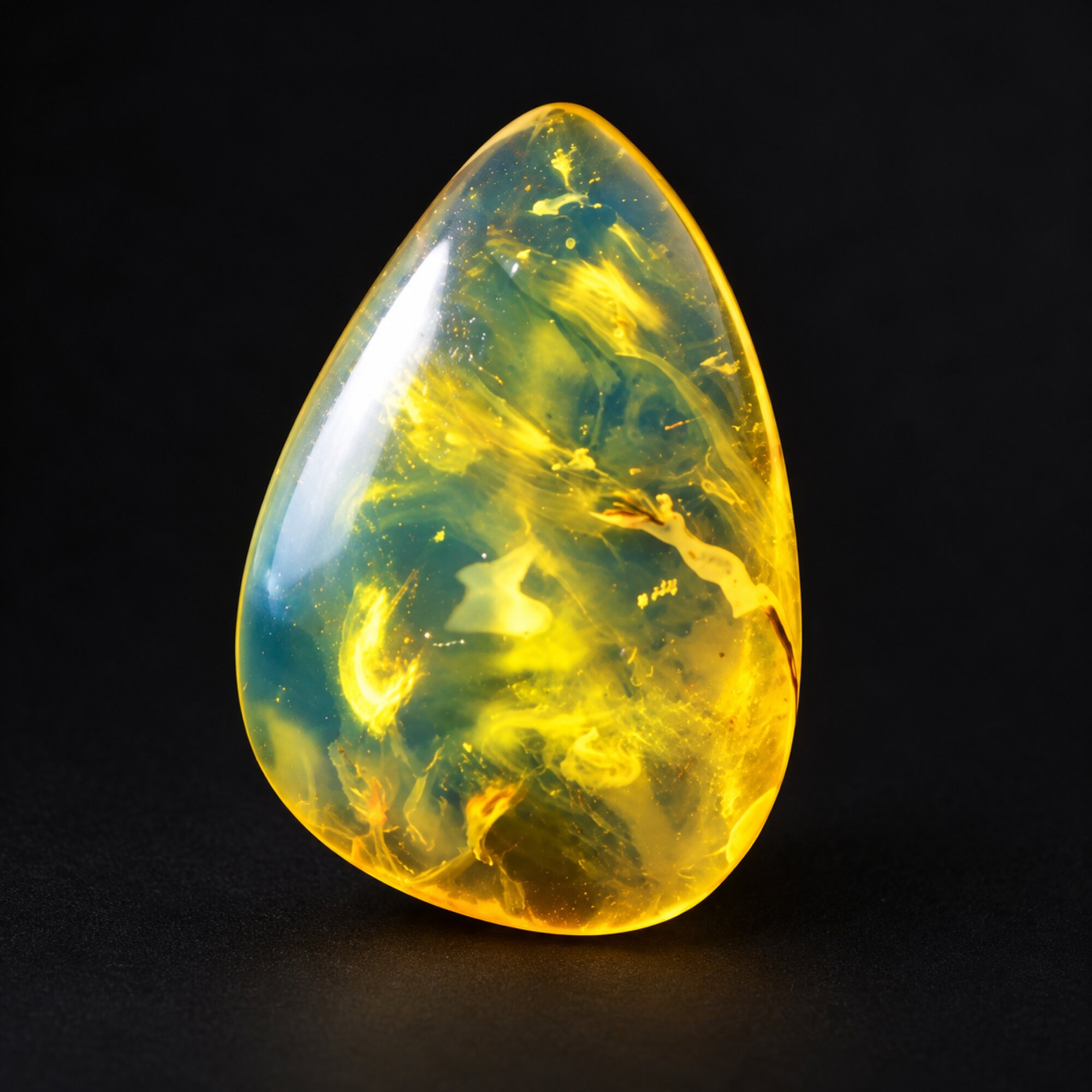 Pure natural blue yellow polished Dominican amber 1g – photo 9