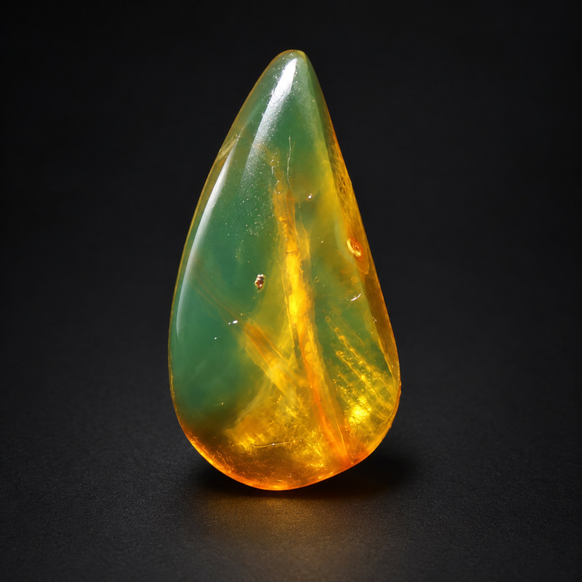 Natural orange green polished Dominican amber – photo 9
