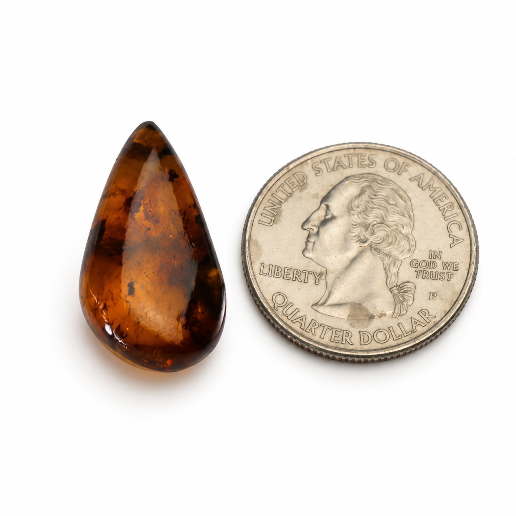 Natural orange green polished Dominican amber – photo 5