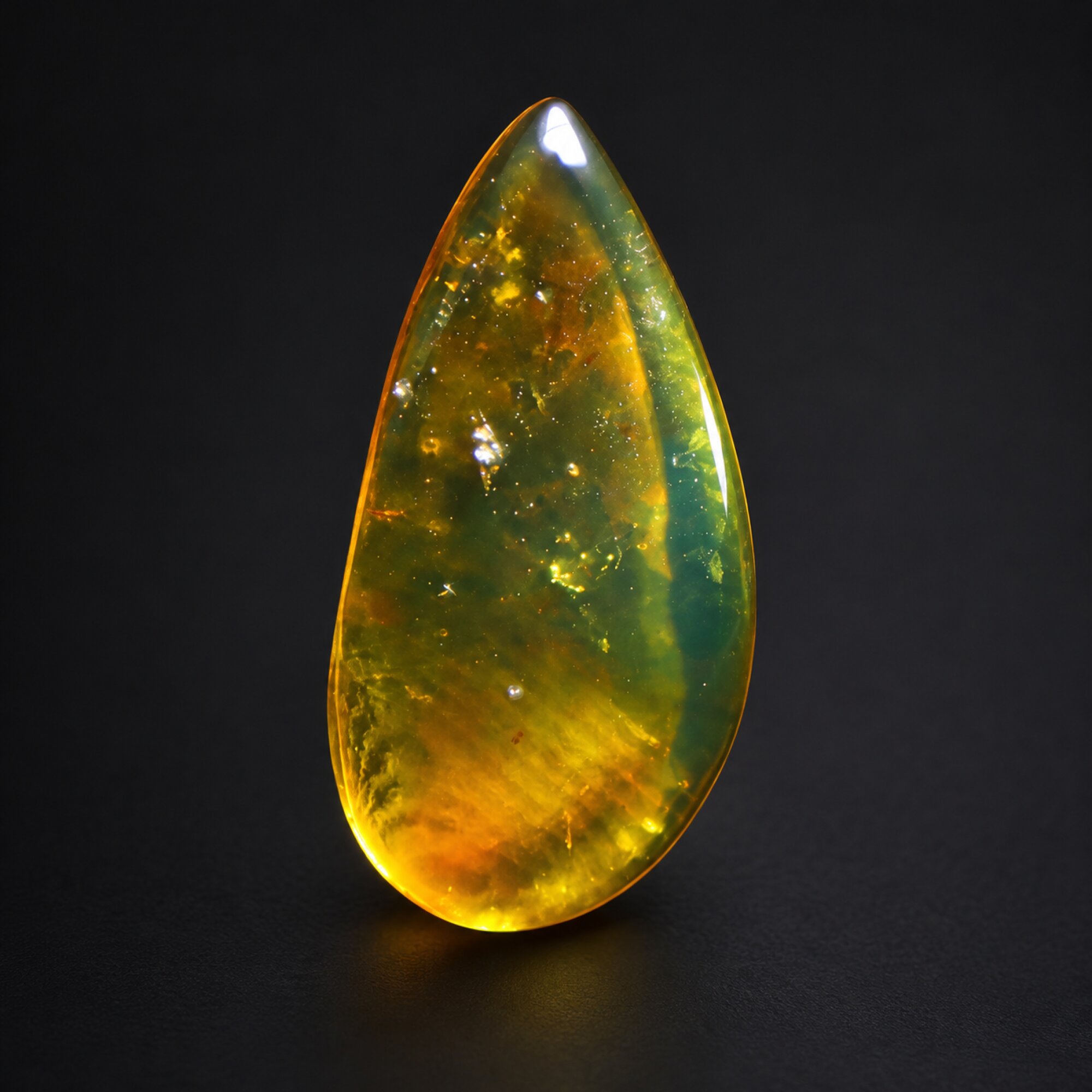 Natural orange green polished Dominican amber – photo 9