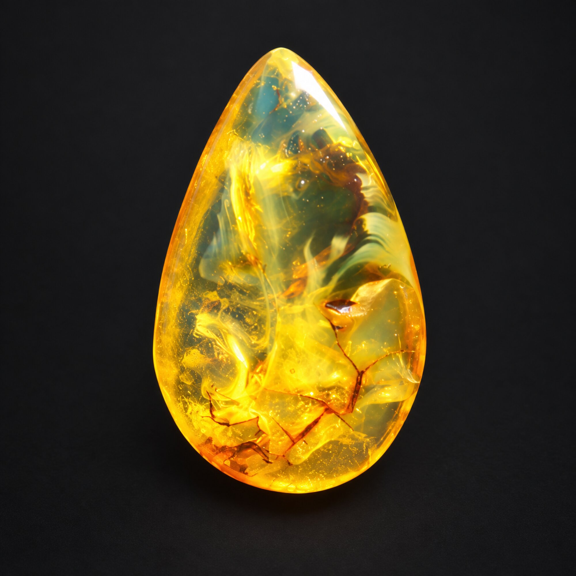Natural orange blue polished Dominican amber – photo 2