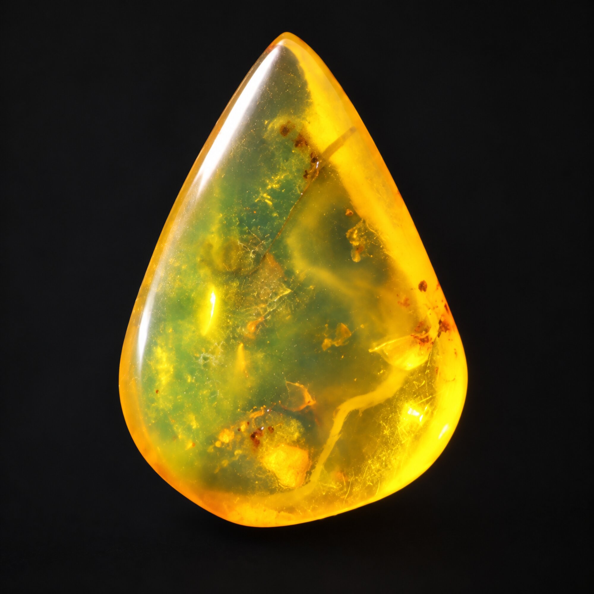 Natural yellow green polished Dominican amber – photo 5