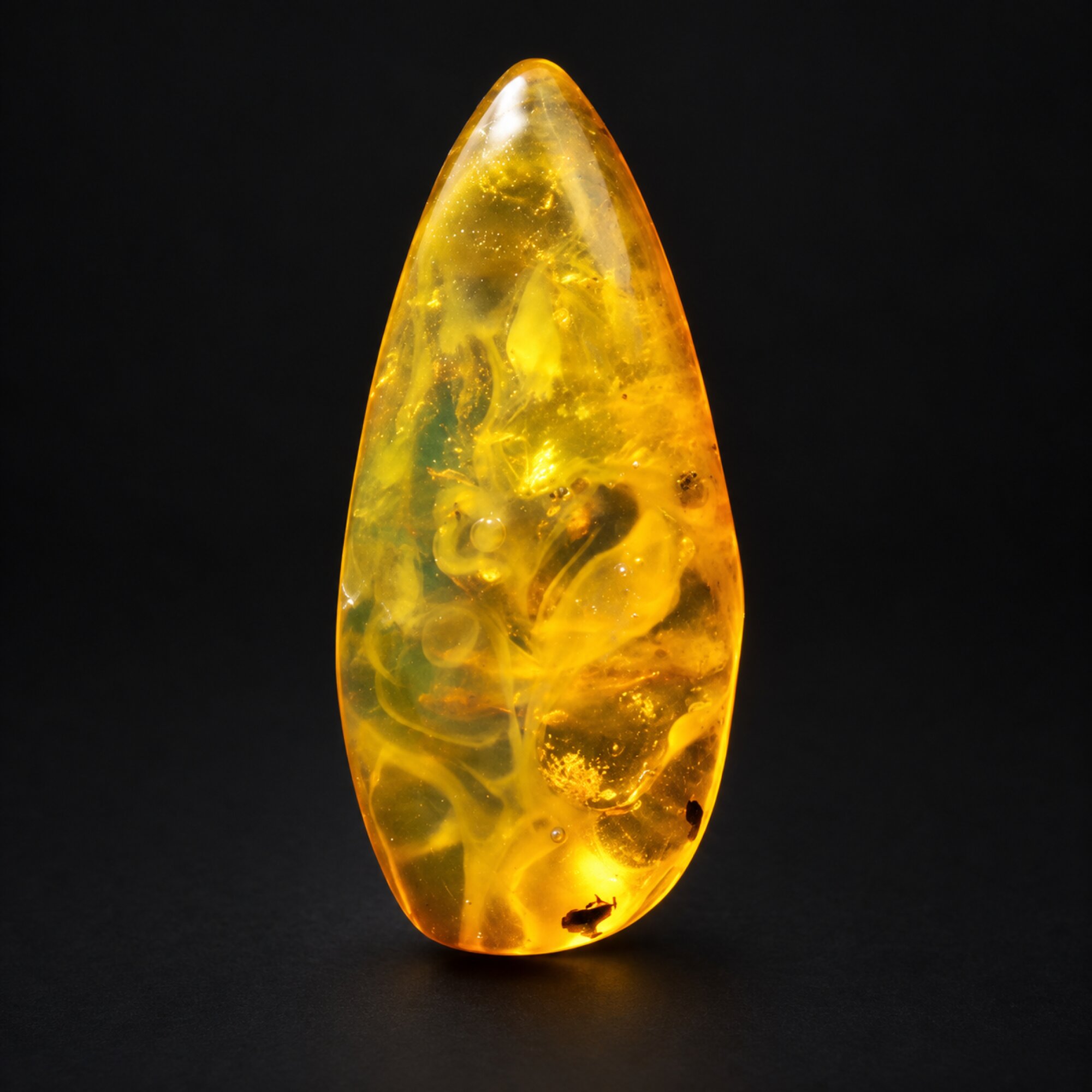 Natural yellow green polished Dominican amber – photo 4