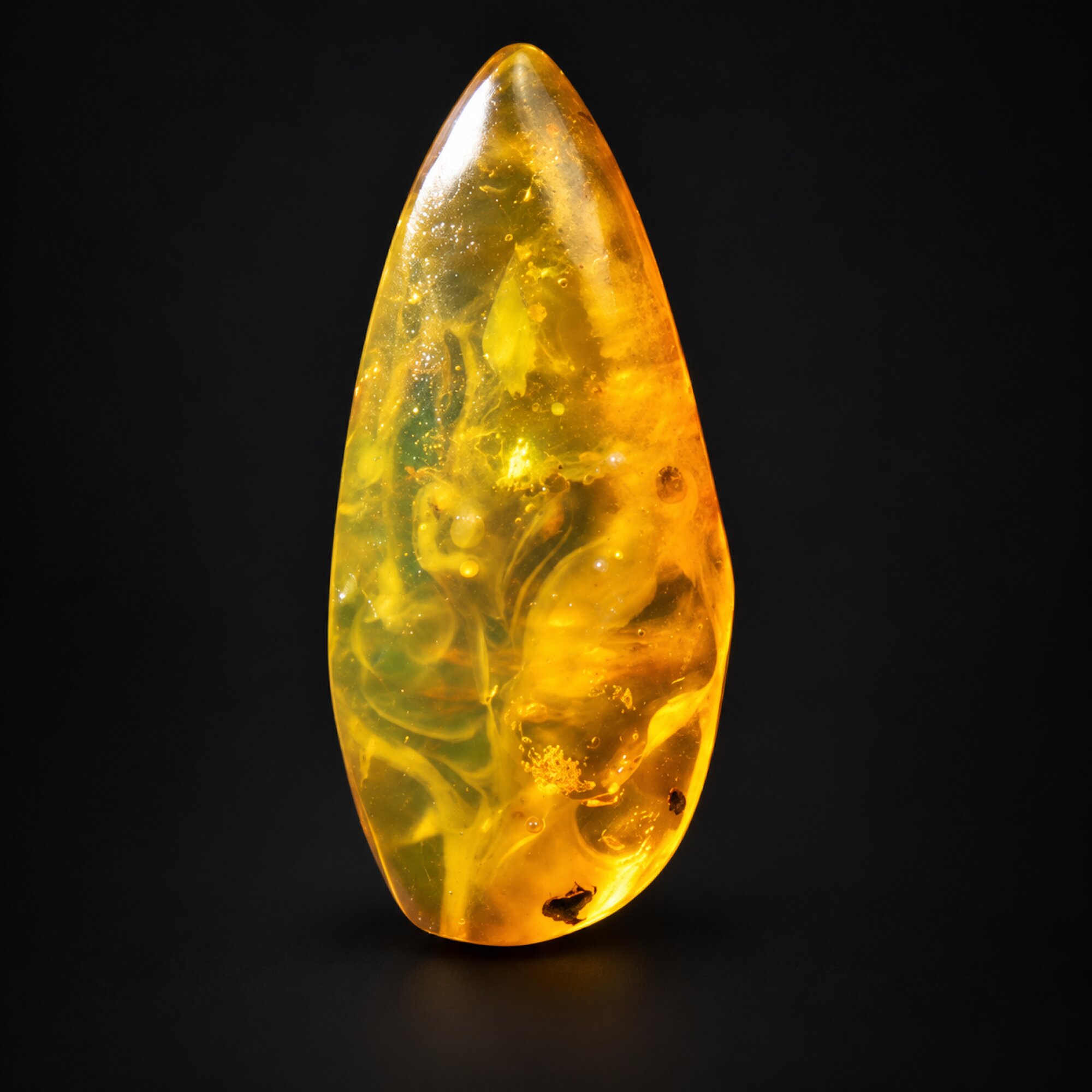 Natural yellow green polished Dominican amber – photo 7