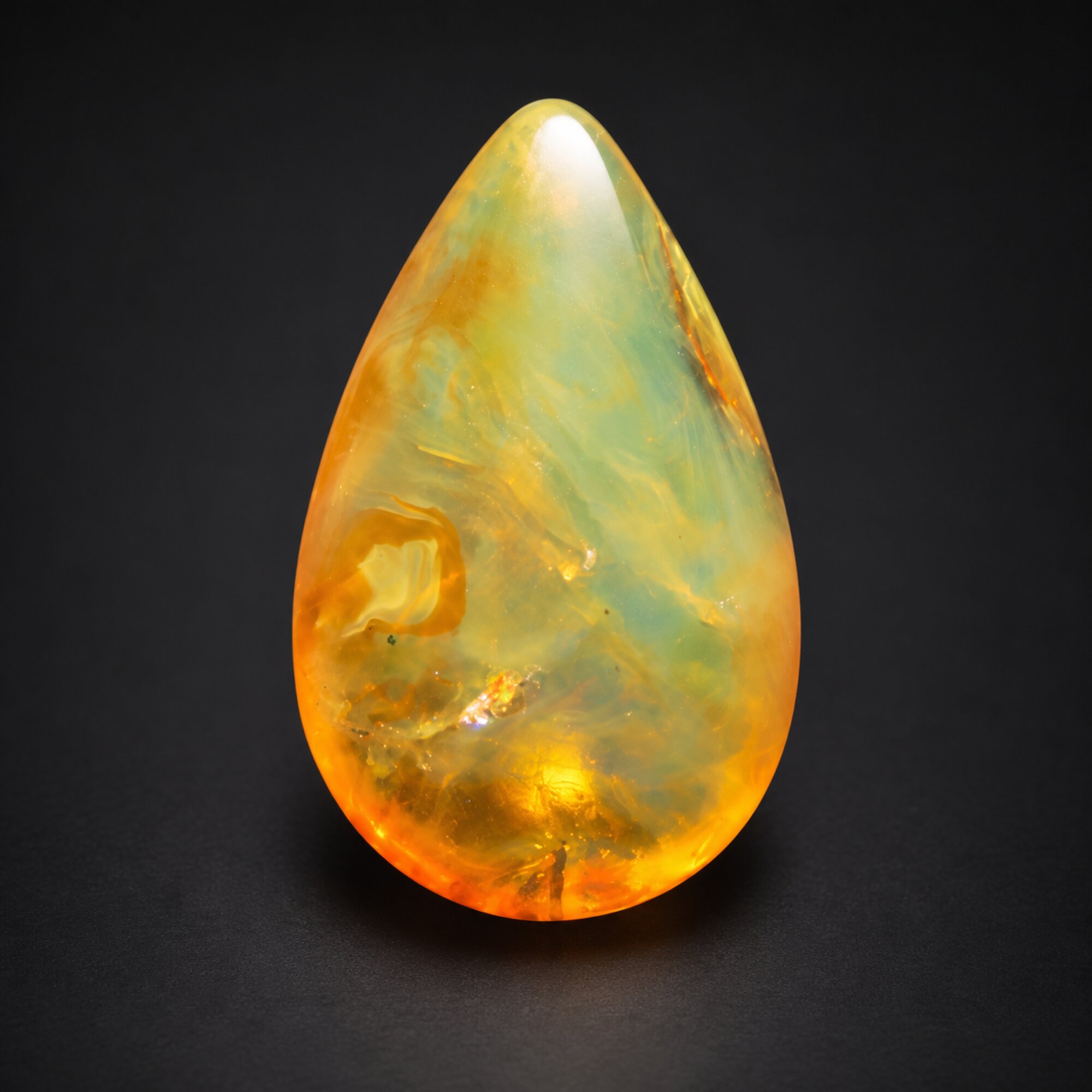 Earth crafted yellow green polished Dominican amber – photo 11