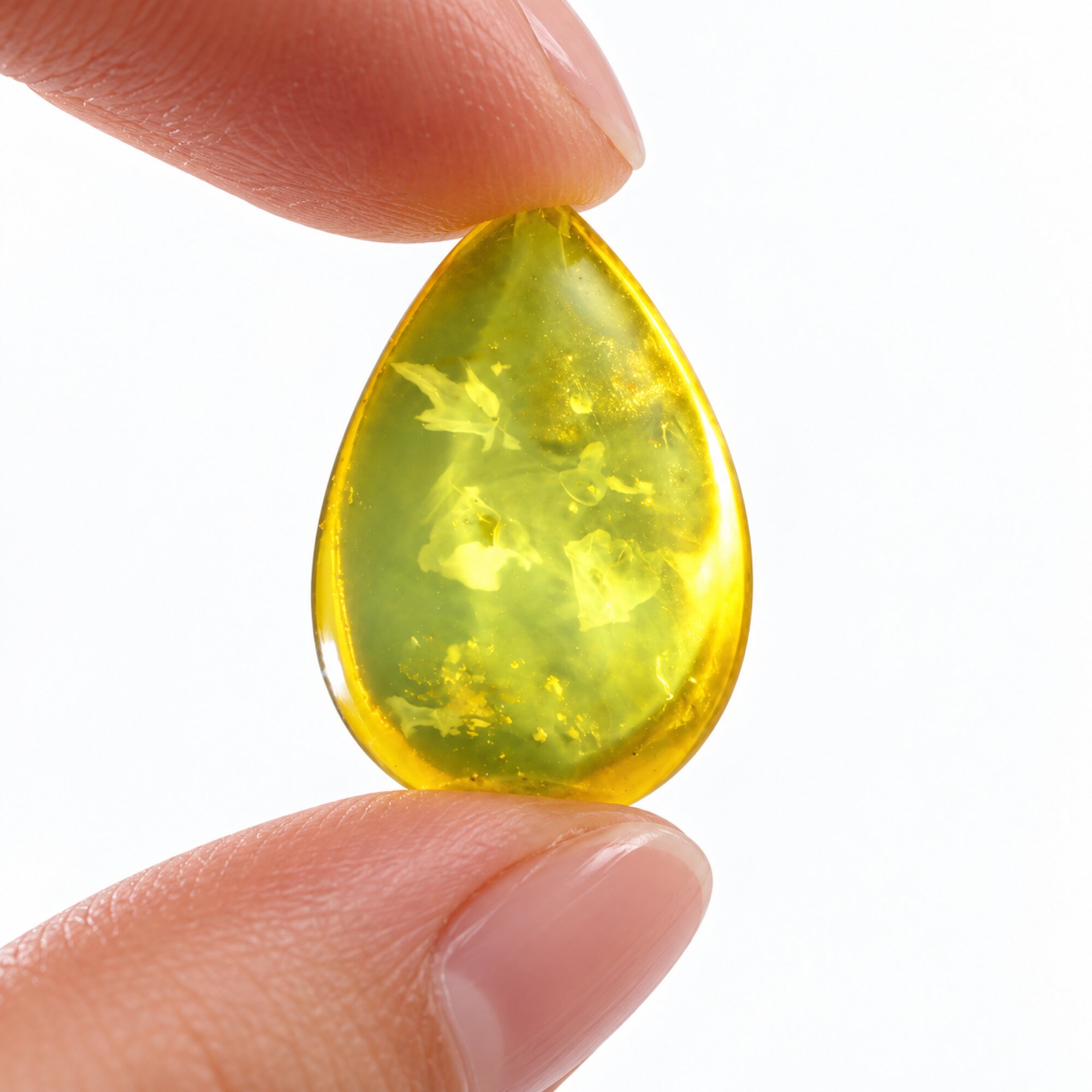 Natural yellow green polished Dominican amber – photo 2