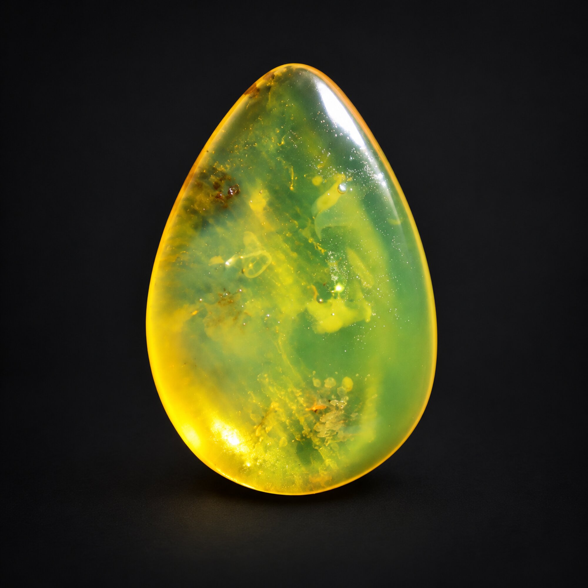 Natural yellow green polished Dominican amber – photo 7