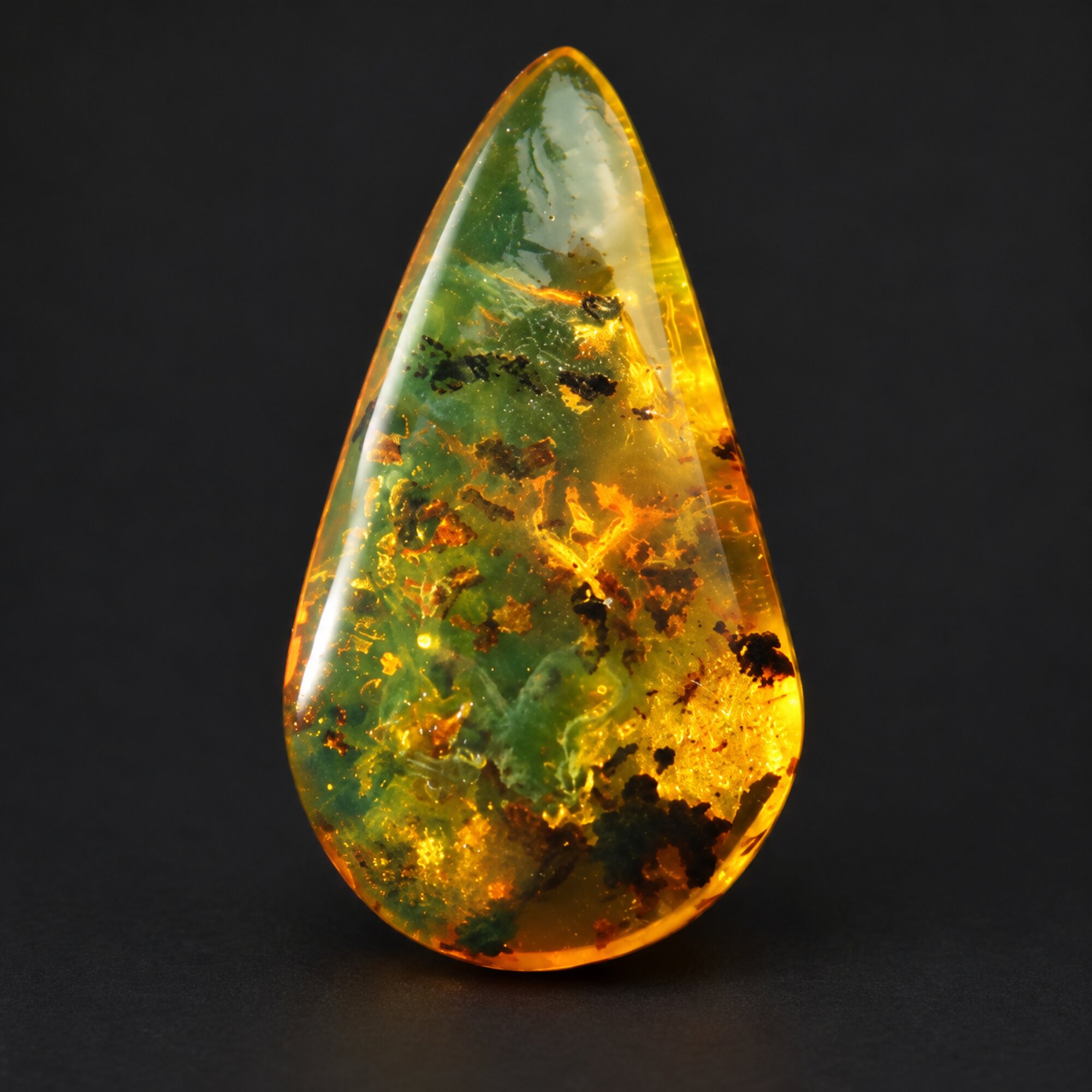 Handcrafted green blue polished Dominican amber – photo 4
