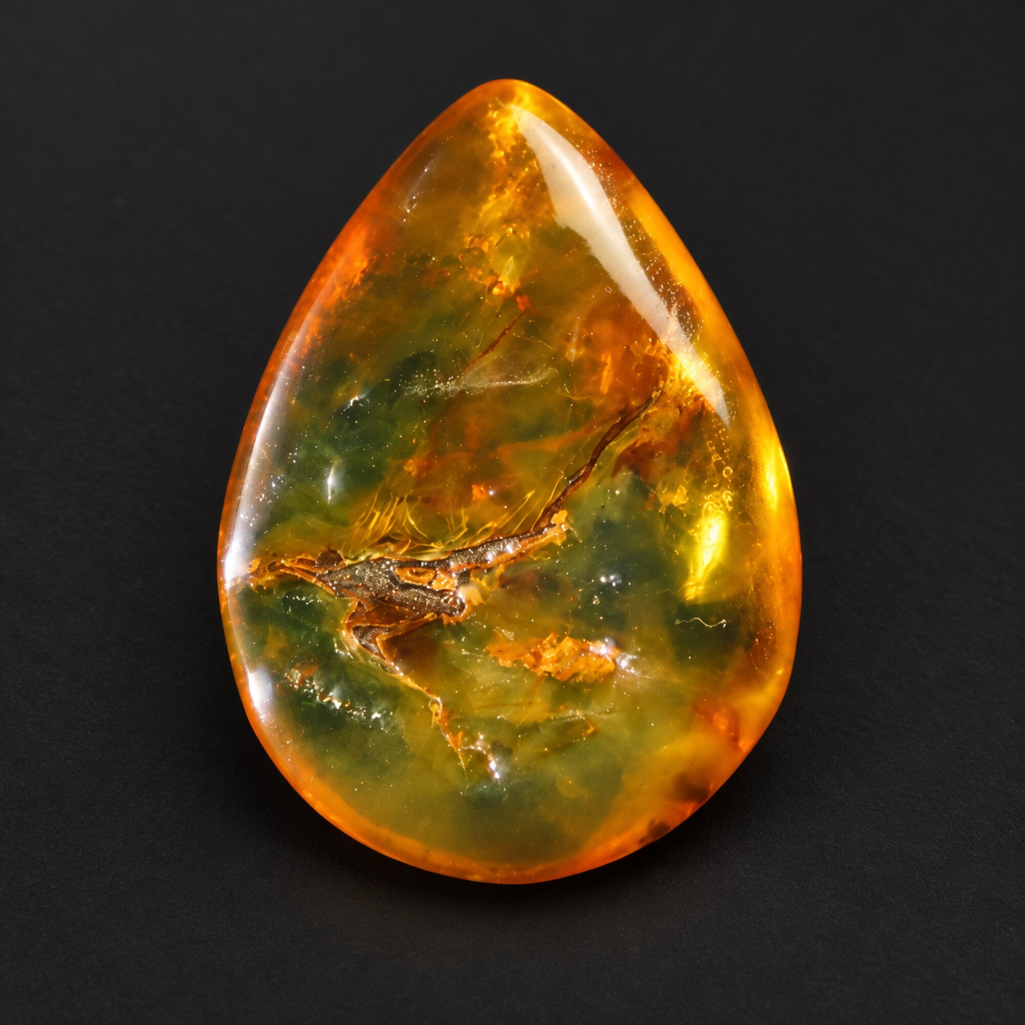 Pure natural orange green polished Dominican amber – photo 7