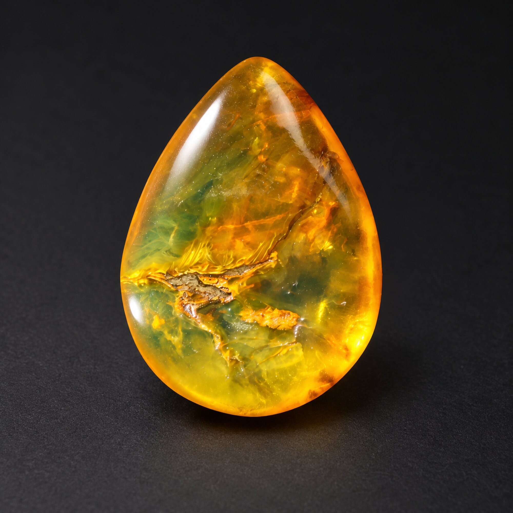 Pure natural orange green polished Dominican amber – photo 9