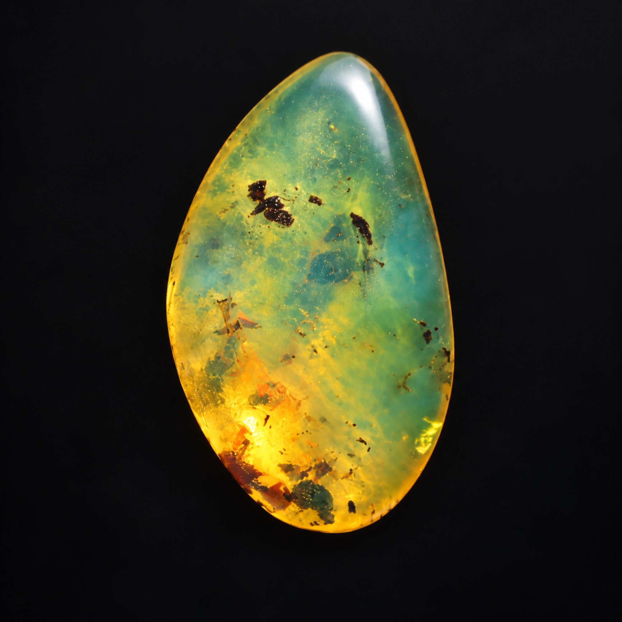 Natural green blue polished Dominican amber – photo 3