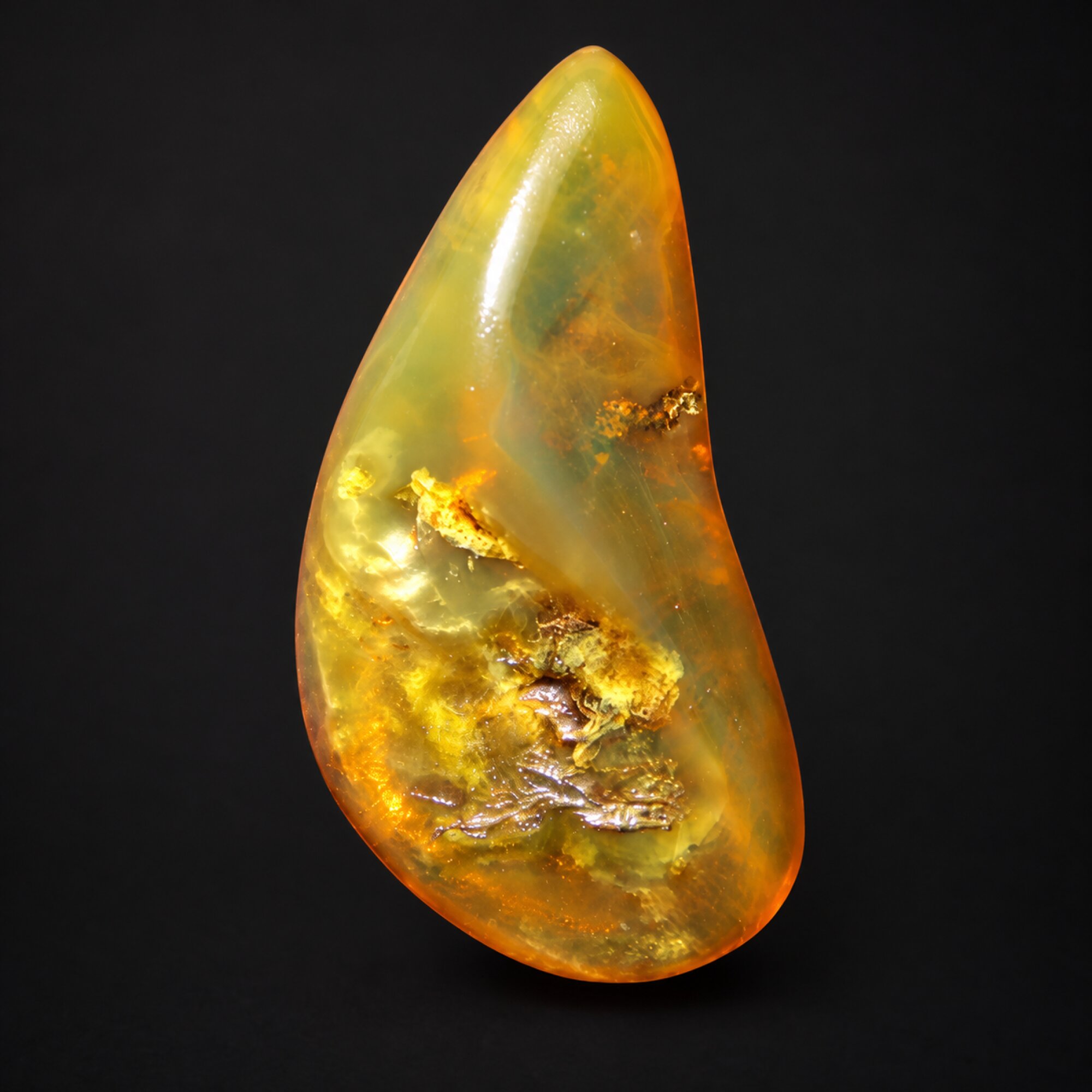 Natural yellow green polished Dominican amber – photo 8