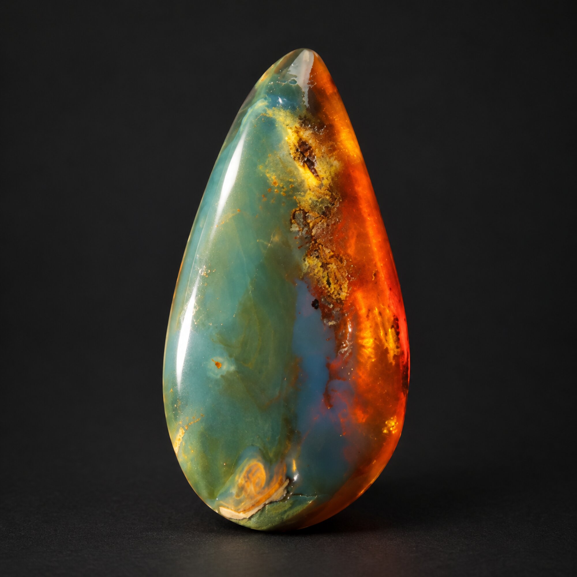 Natural red blue polished Dominican amber – photo 5