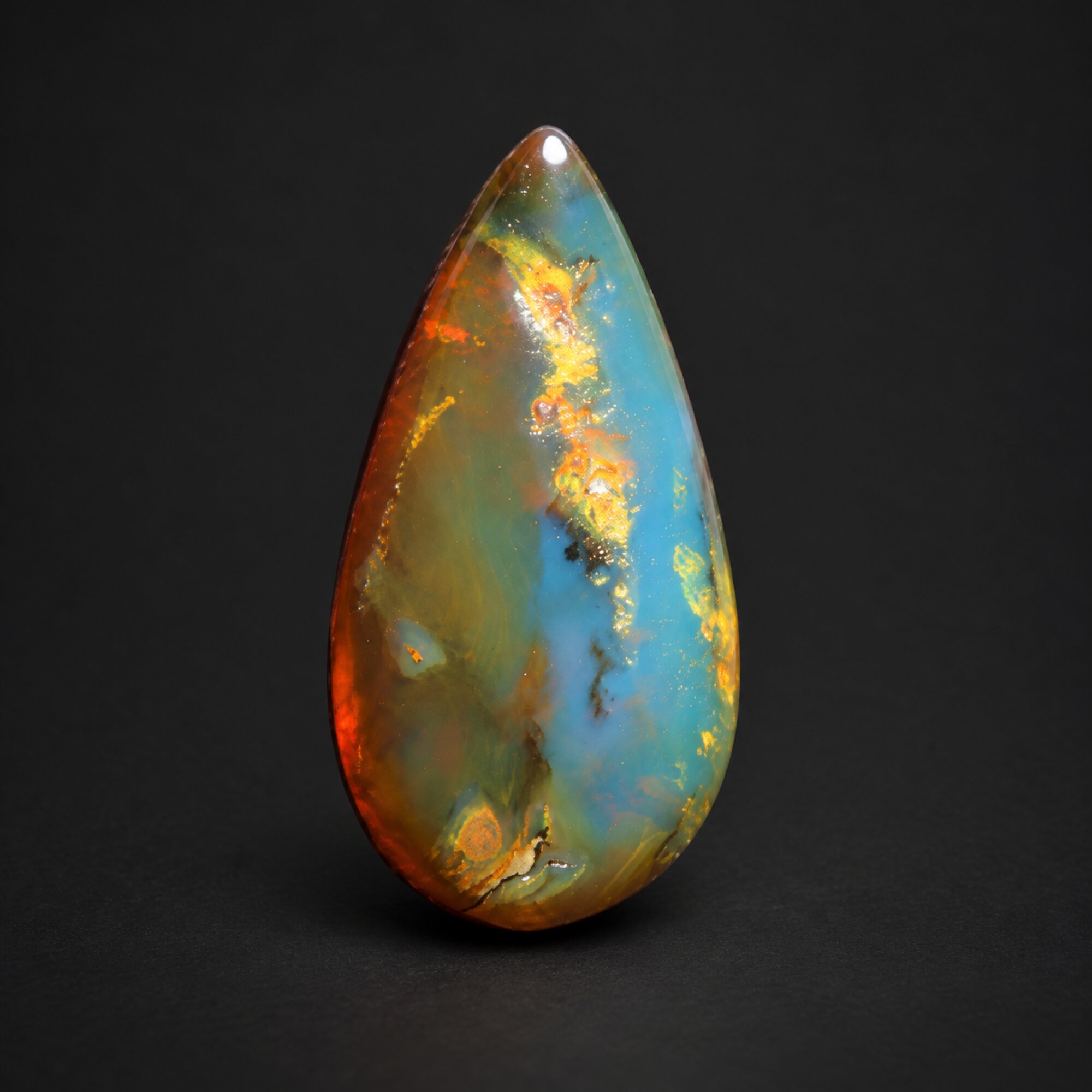 Natural red blue polished Dominican amber – photo 6