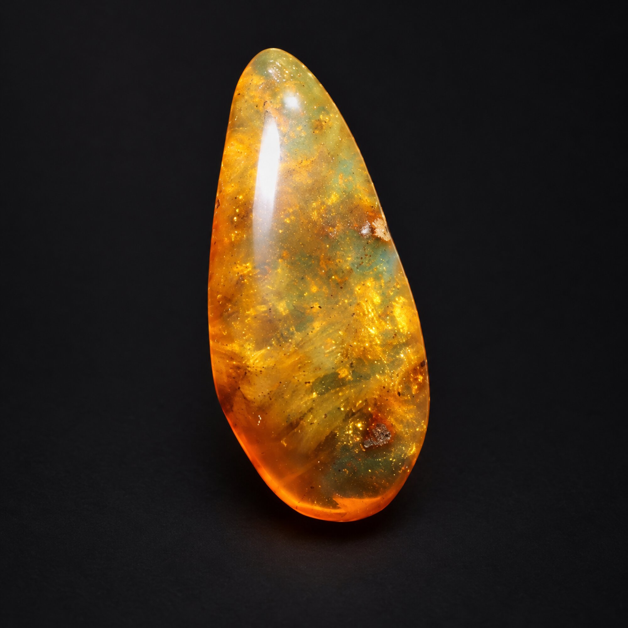 Pure natural orange blue polished Dominican amber – photo 3