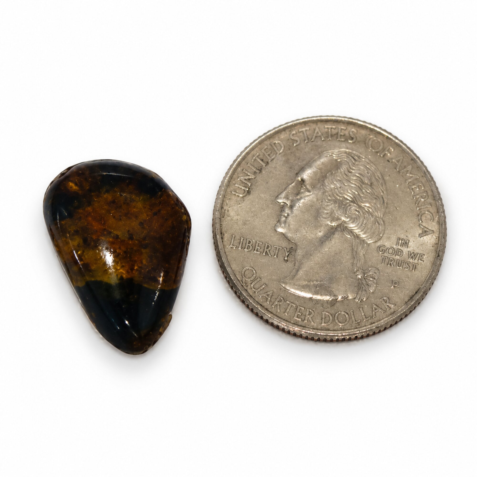 Untreated deep blue Dominican amber cabochon – photo 6