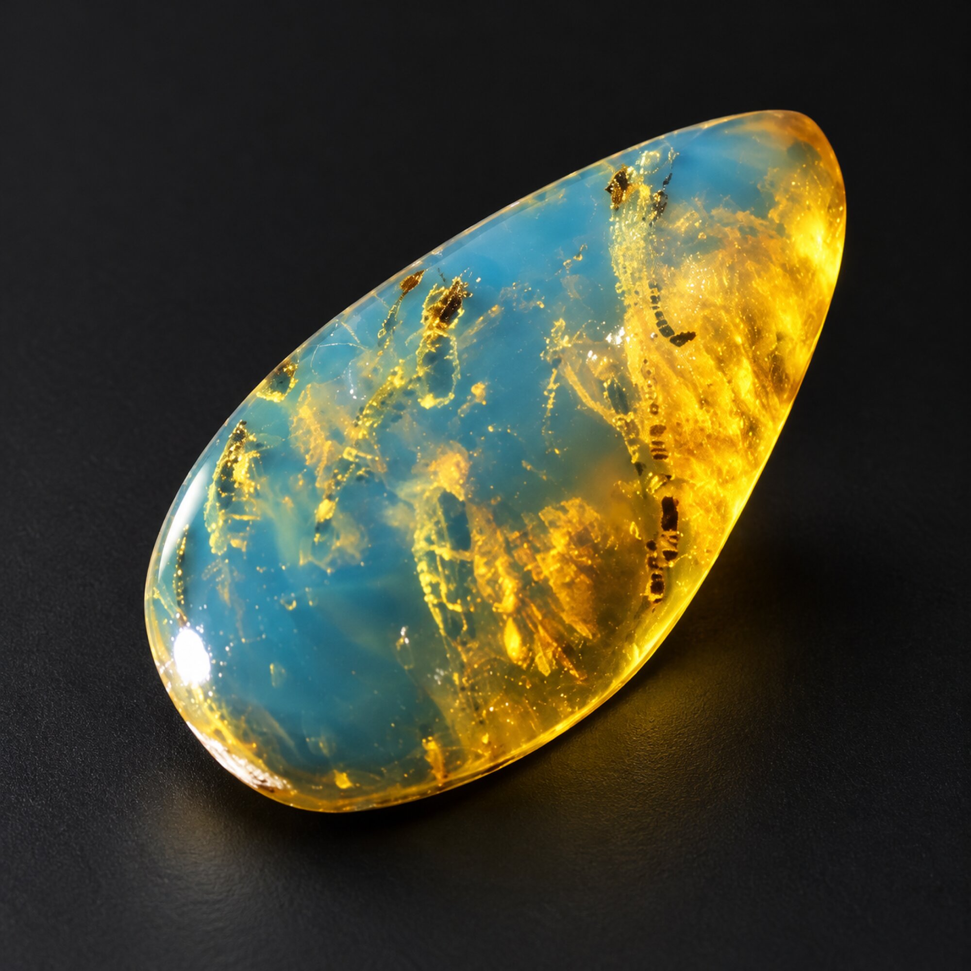 Genuine sky blue Dominican amber cabochon – photo 7