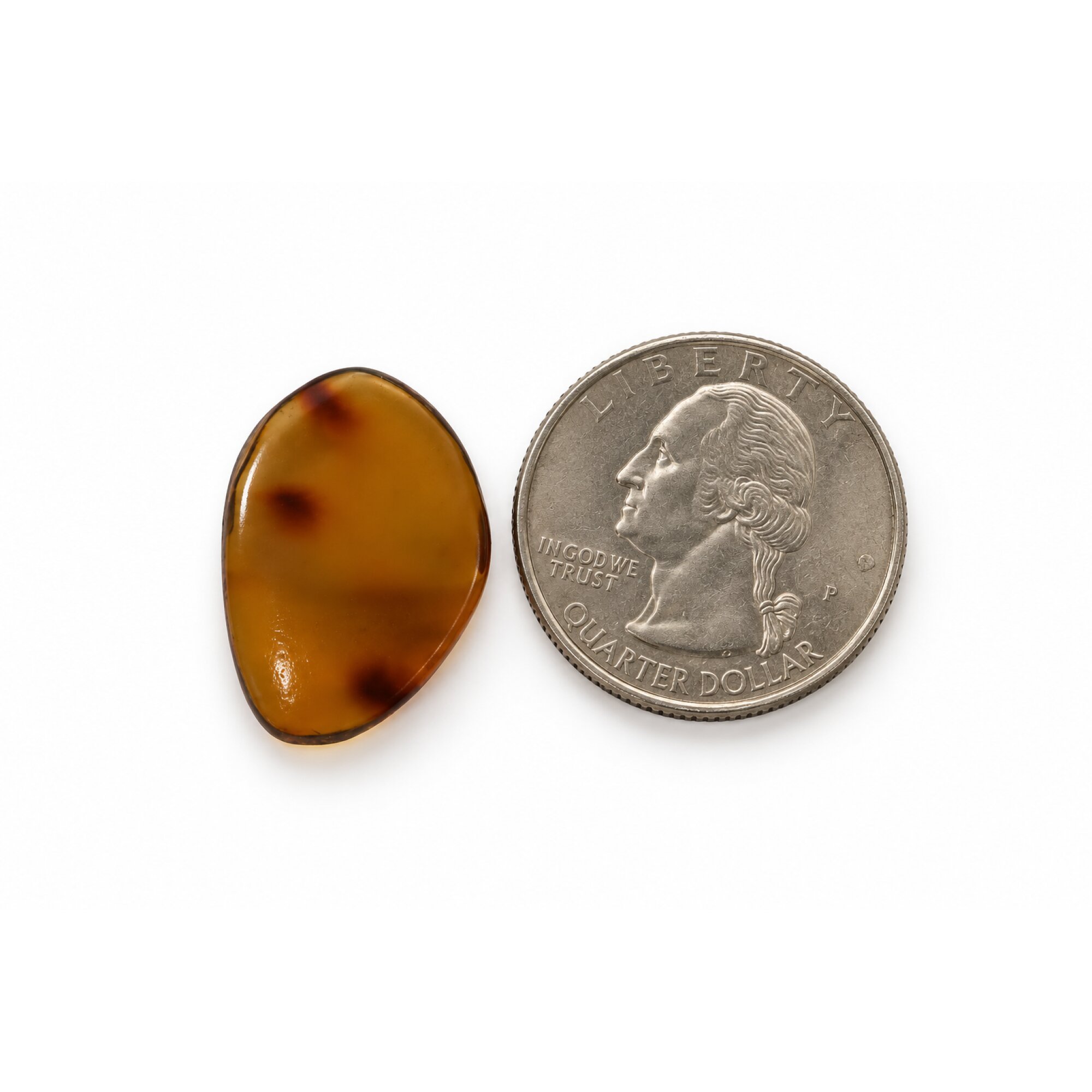 Nature created orange green Dominican amber cabochon – photo 6
