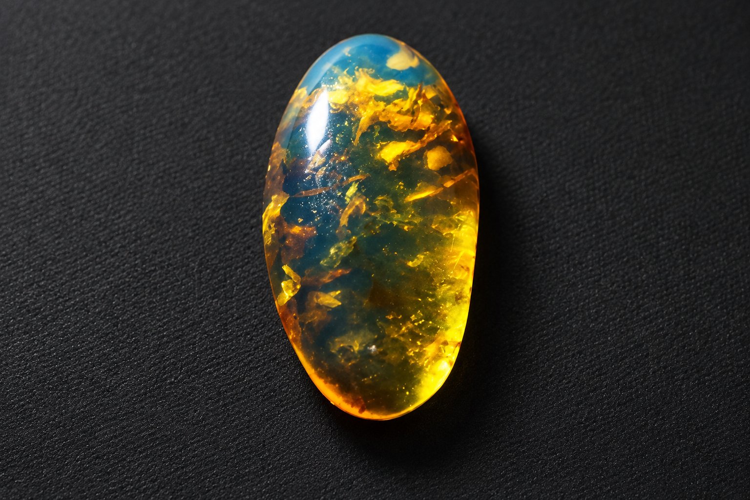 Authentic sky blue Dominican amber cabochon – photo 5