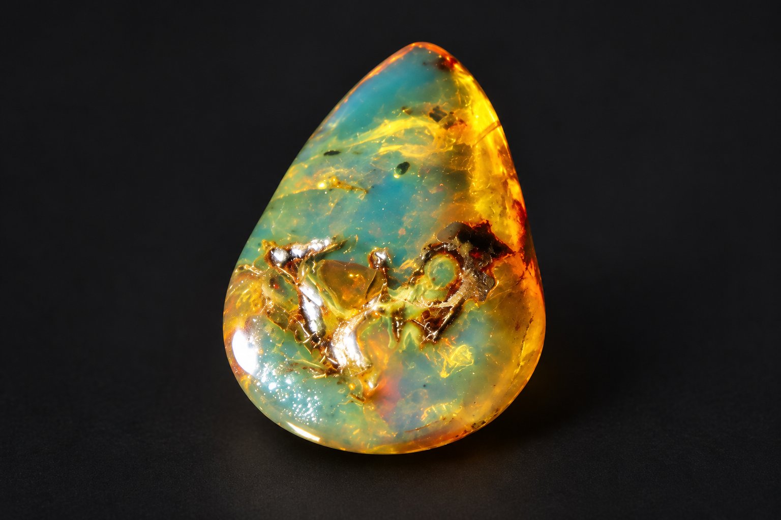 Authentic dark blue polished Dominican amber – photo 2