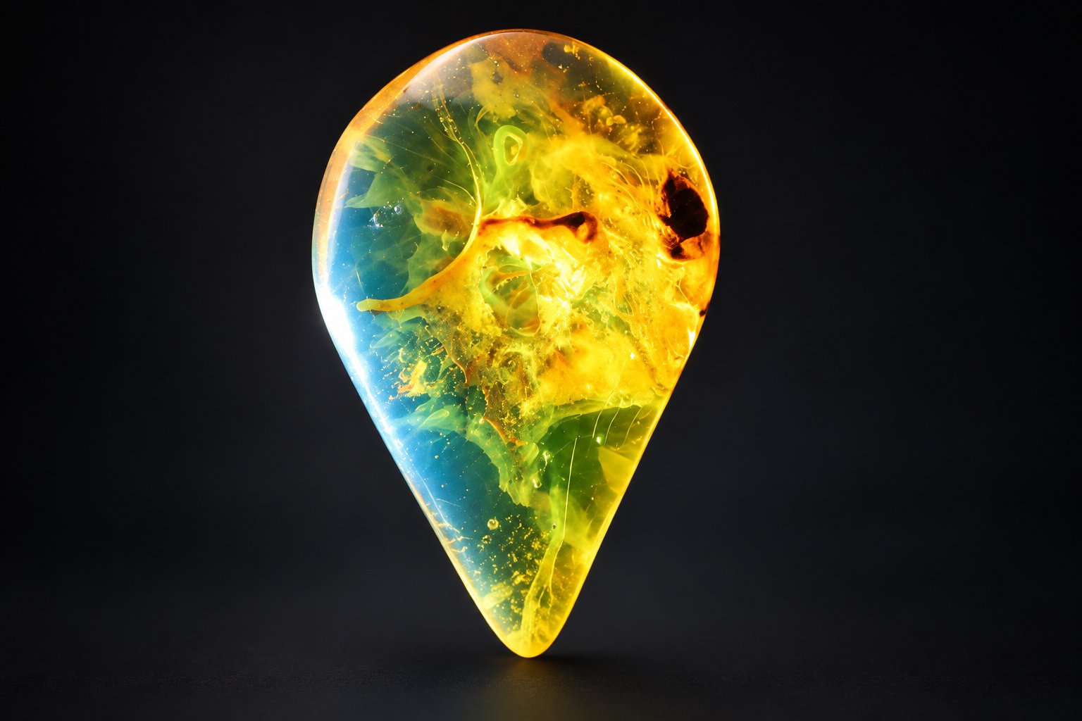 Authentic sky blue polished Dominican amber