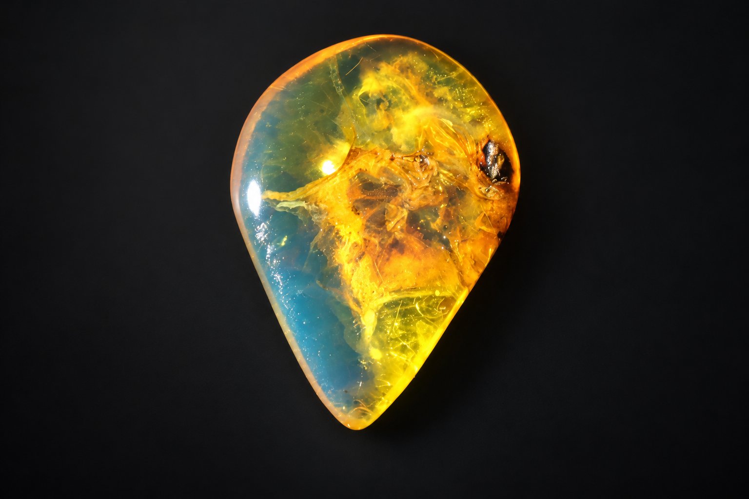 Authentic sky blue polished Dominican amber – photo 4